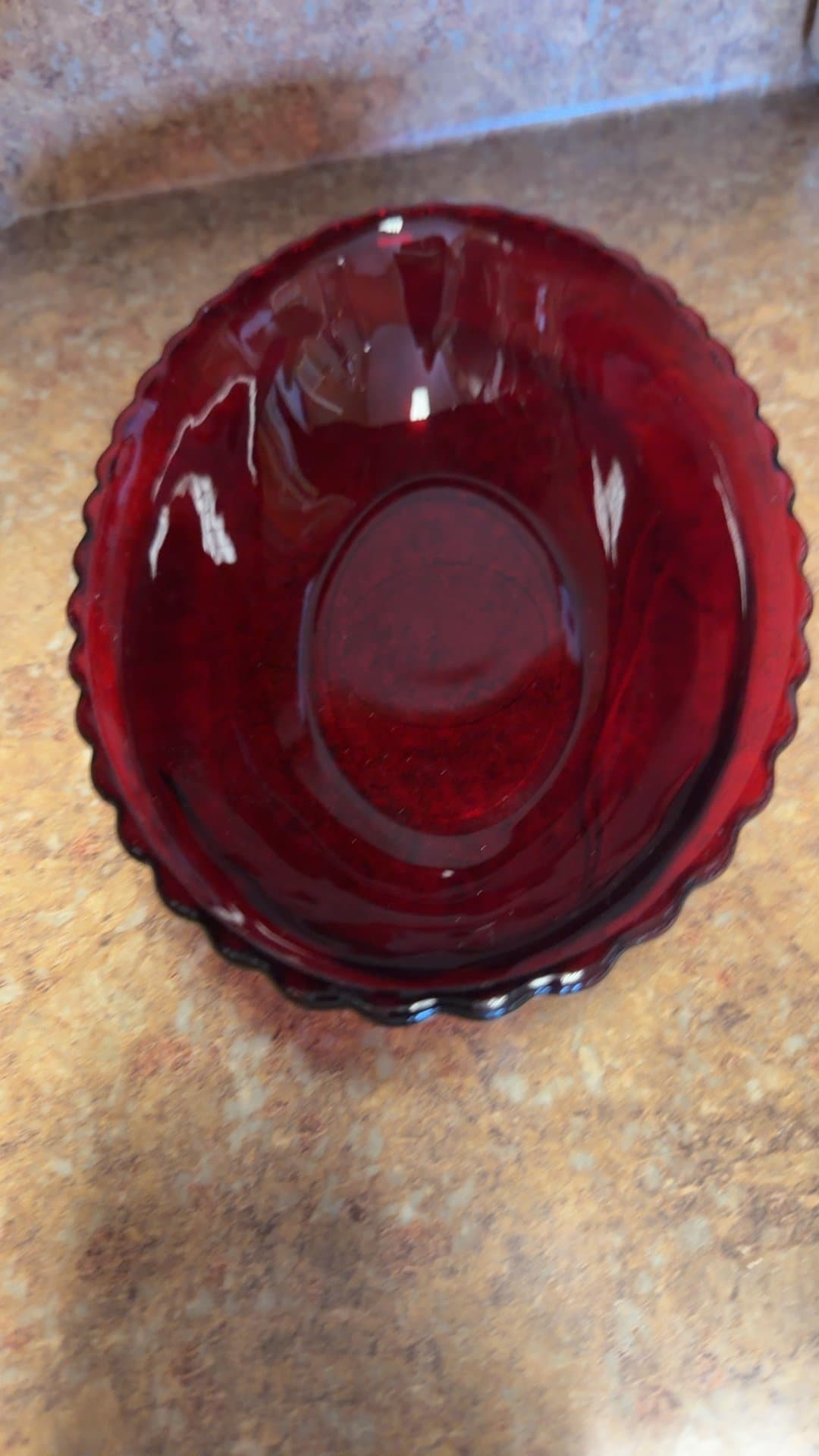 Anchor Hocking "Royal Ruby" oval bowl from the 1930's-1960's - Image 1