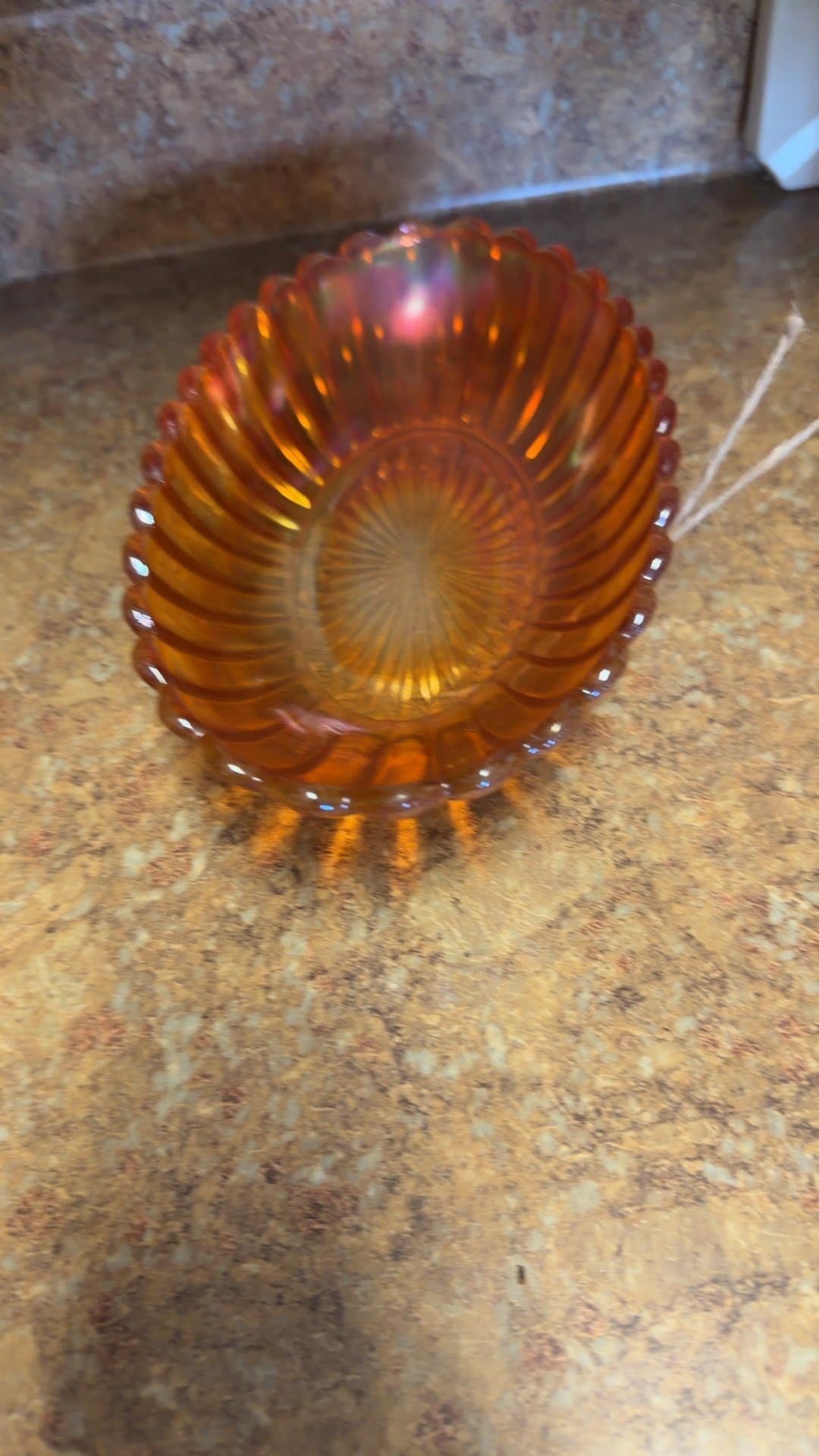 Amber Carnival Glass Bowl - Image 1