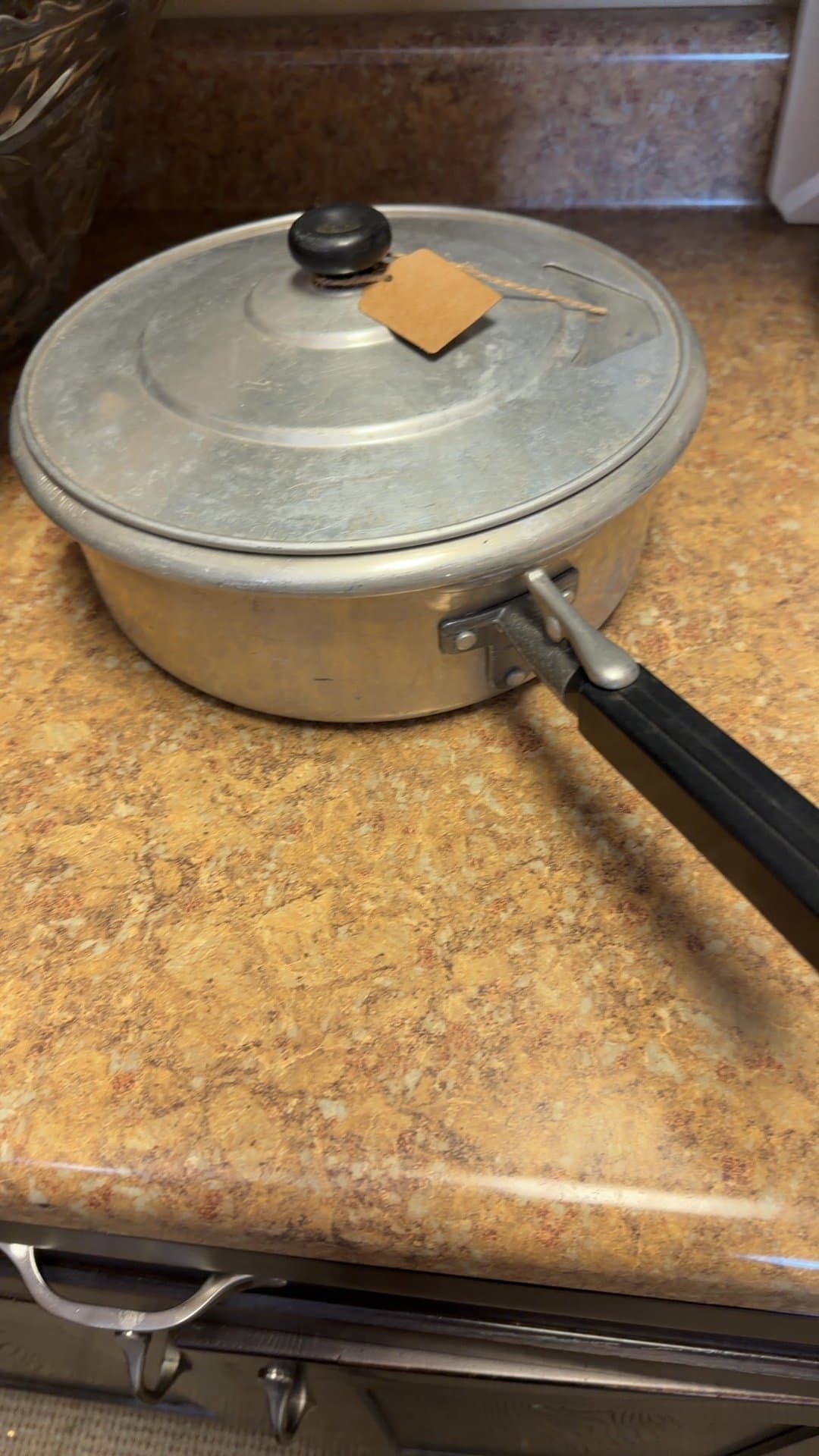 Vintage Aluminum Saucepan with Lid - Image 1