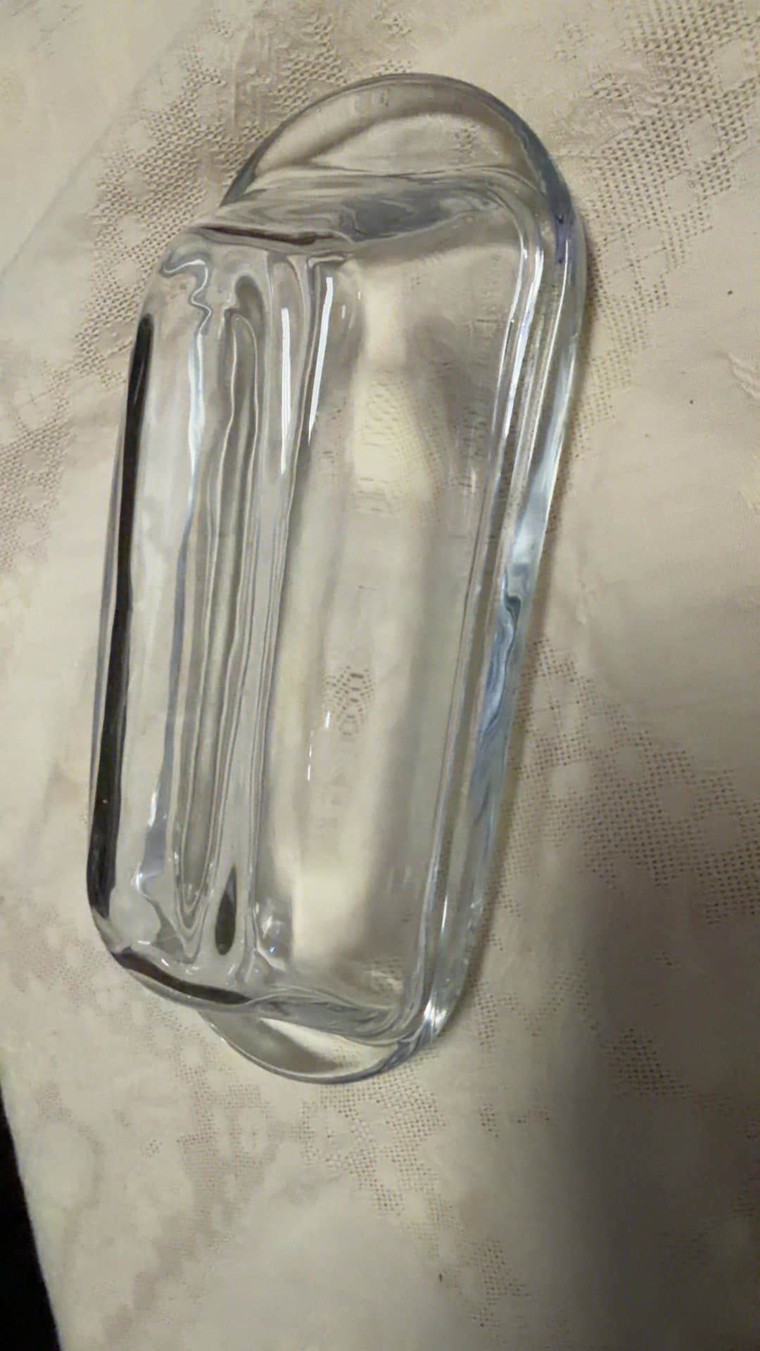Clear Glass Butter Dish - Image 1