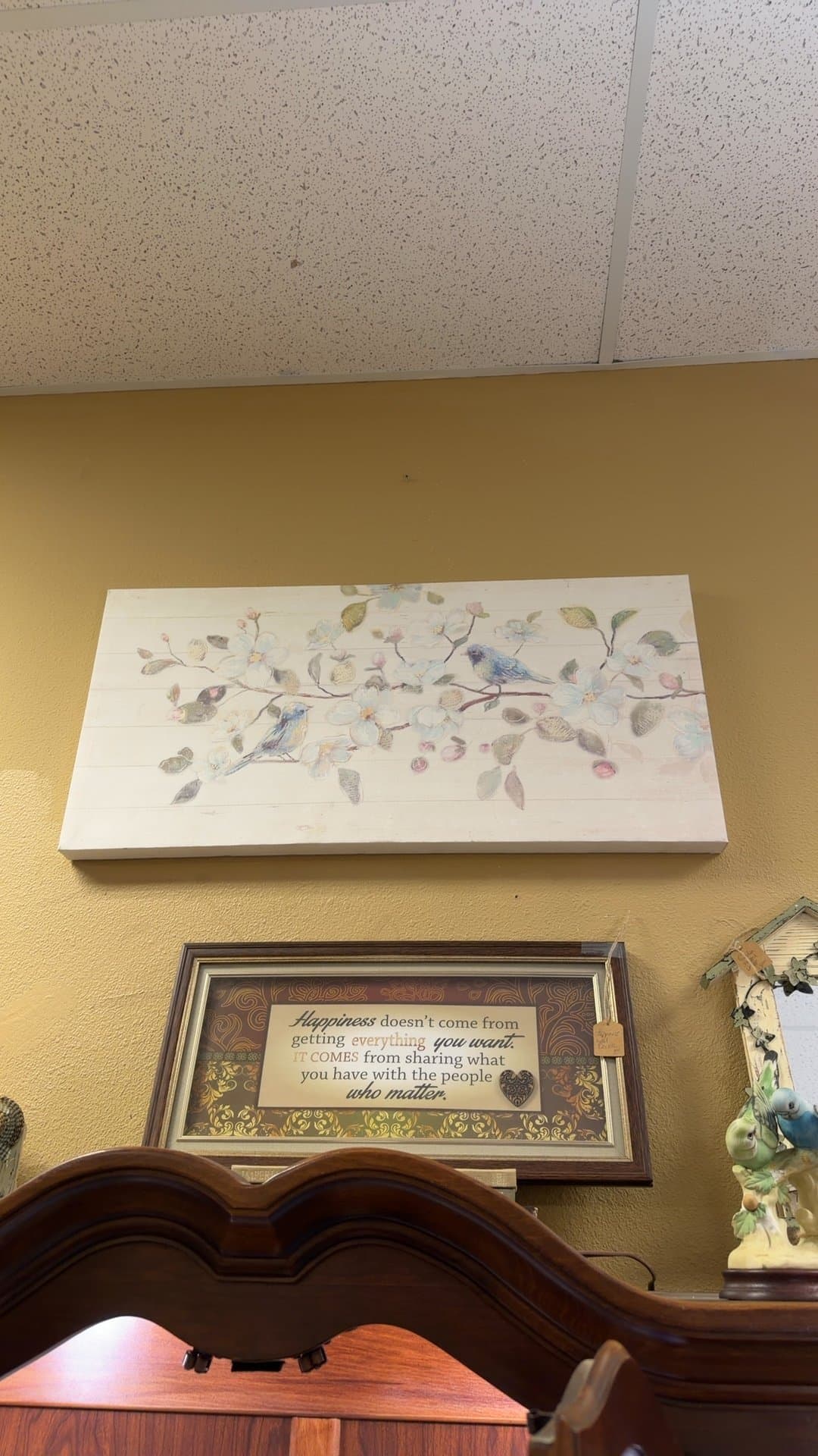 Floral and Bird Canvas Wall Art - Image 1
