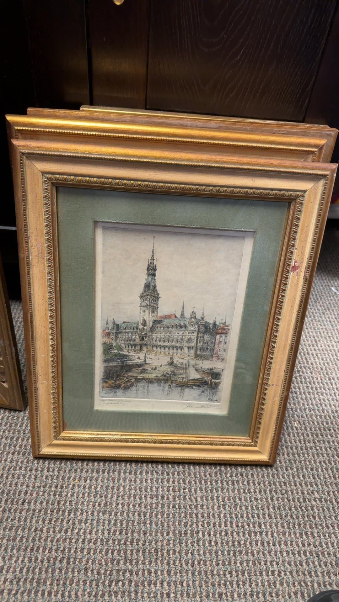 Framed Architectural Etching by Prof. Paul Geissler - Image 1