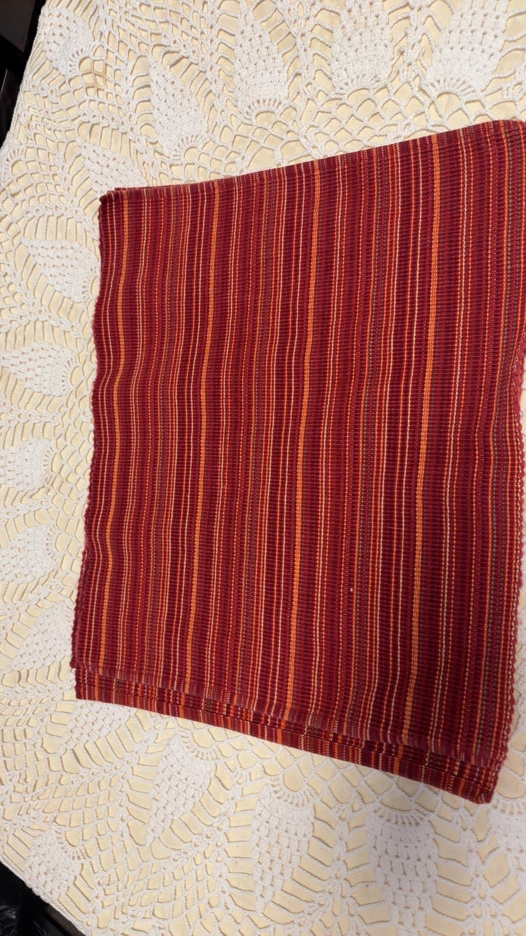 Handwoven Red Striped Placemat Set - Image 1