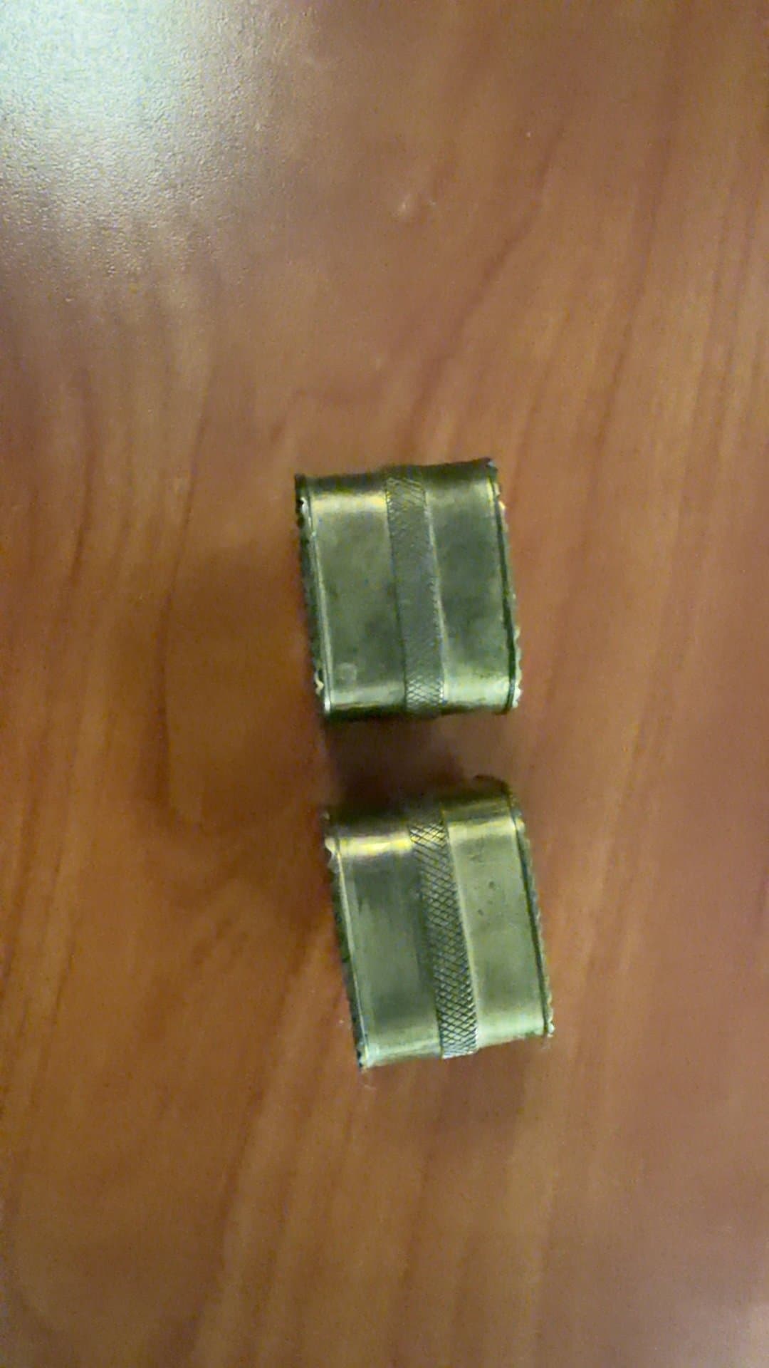 Vintage Brass Square Napkin Rings Set of 2 - Image 1