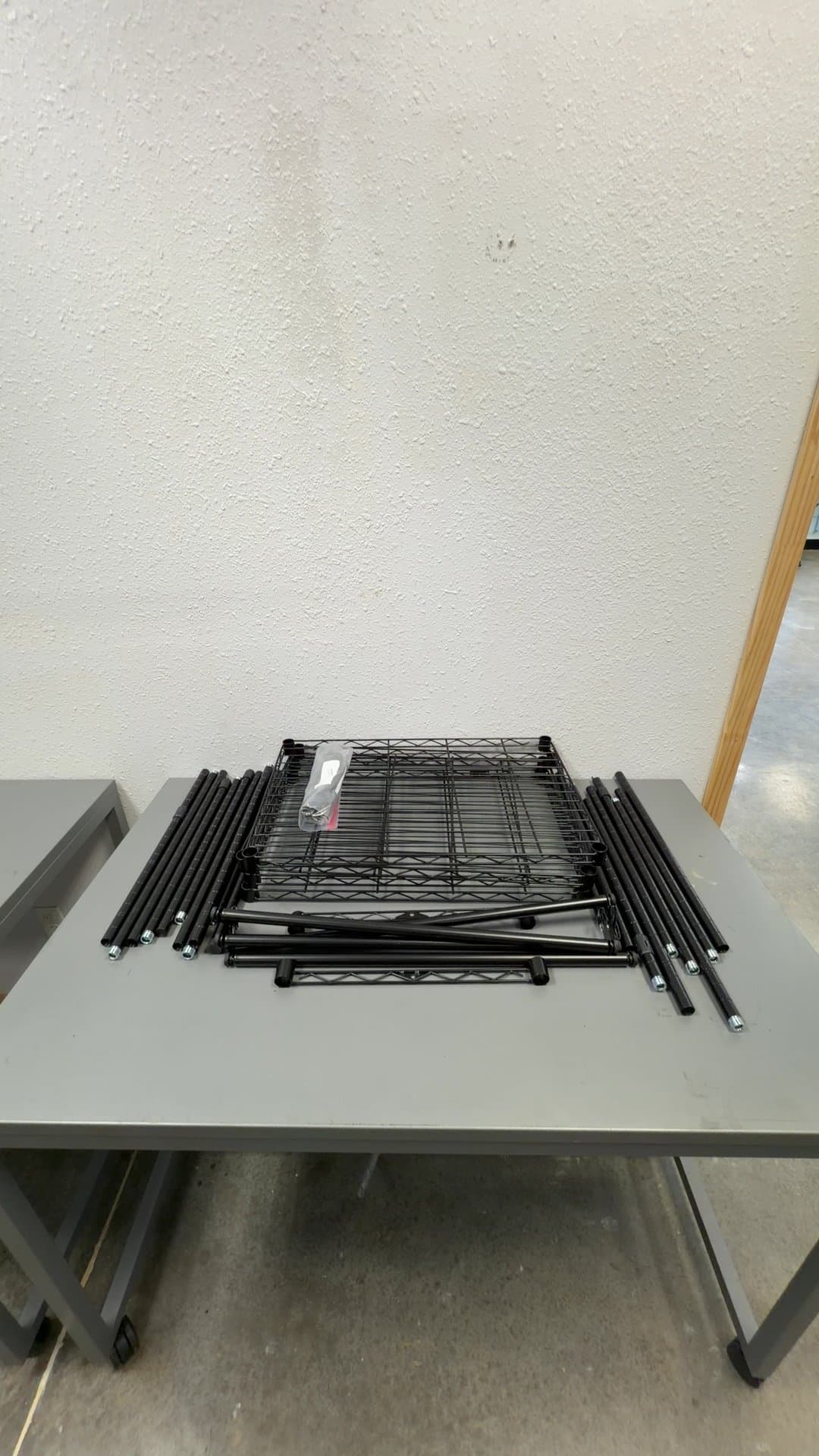Black Metal Wire Shelving Unit - Image 1