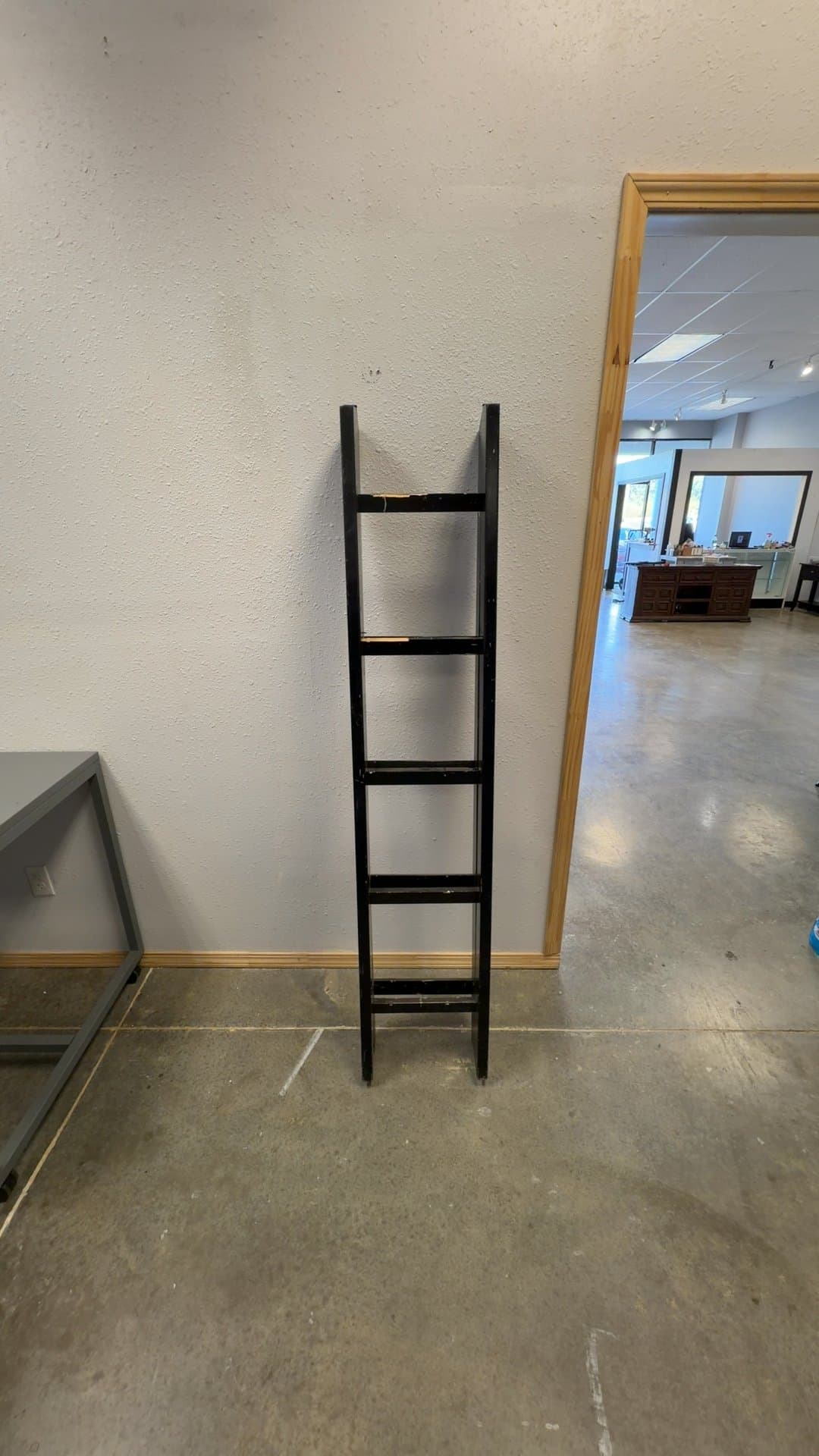 Black Wooden Folding Decorative Ladder - Image 1