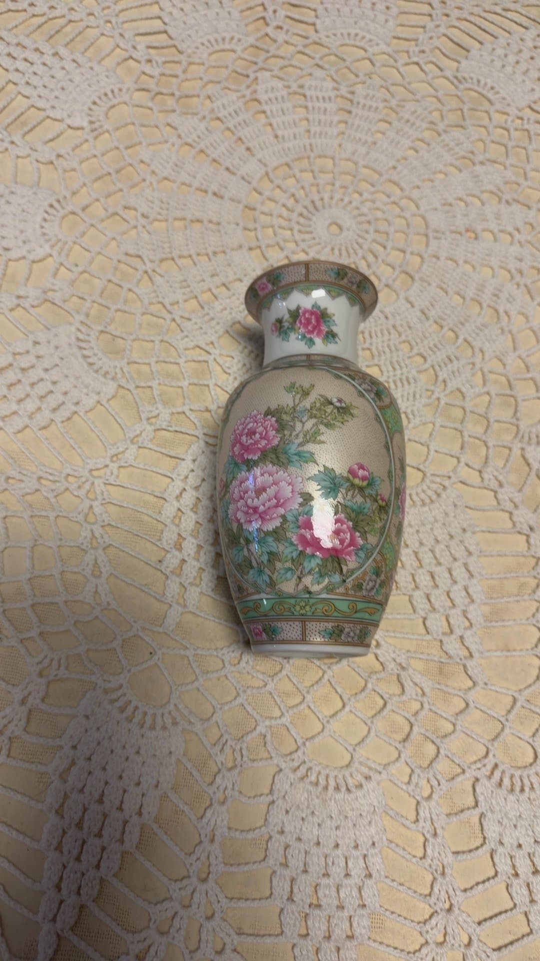 Vintage Lefton China Floral Miniature Porcelain Vase 07060 (1989) - Image 1
