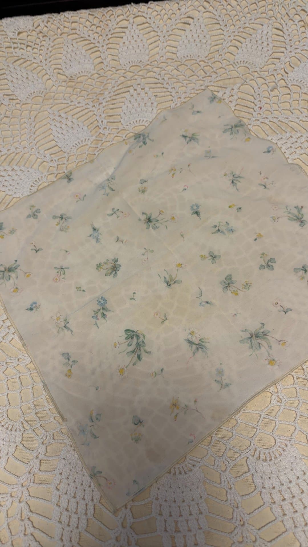 Vintage Floral Print Handkerchief - Image 1