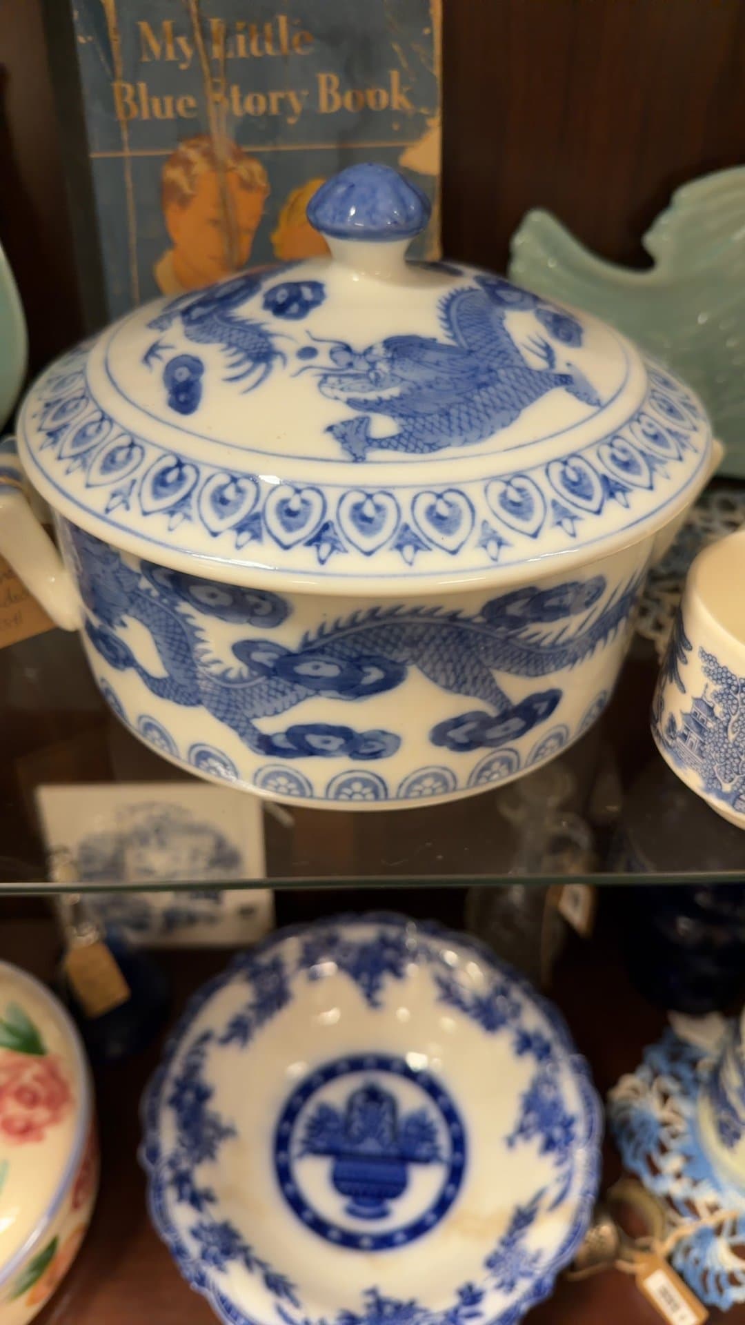 Blue and White Porcelain Lidded Dish - Image 1