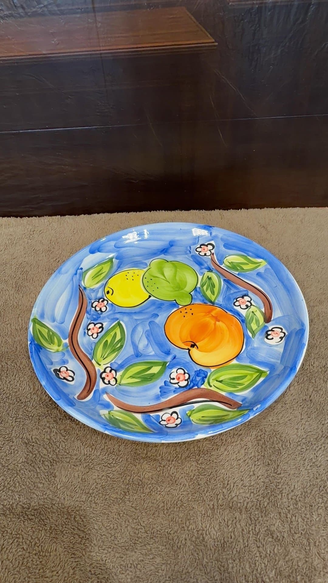 The Source Hand-Painted Ceramic Fruit Round Platter - Image 1