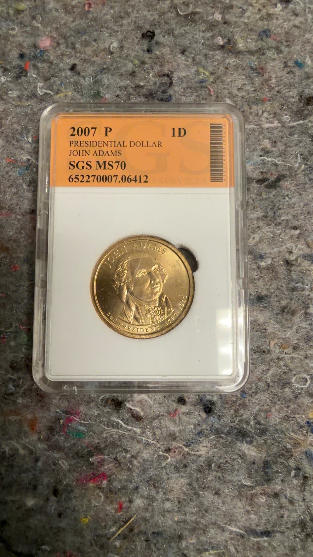 2007 P John Adams Presidential Dollar Coin - Image 1