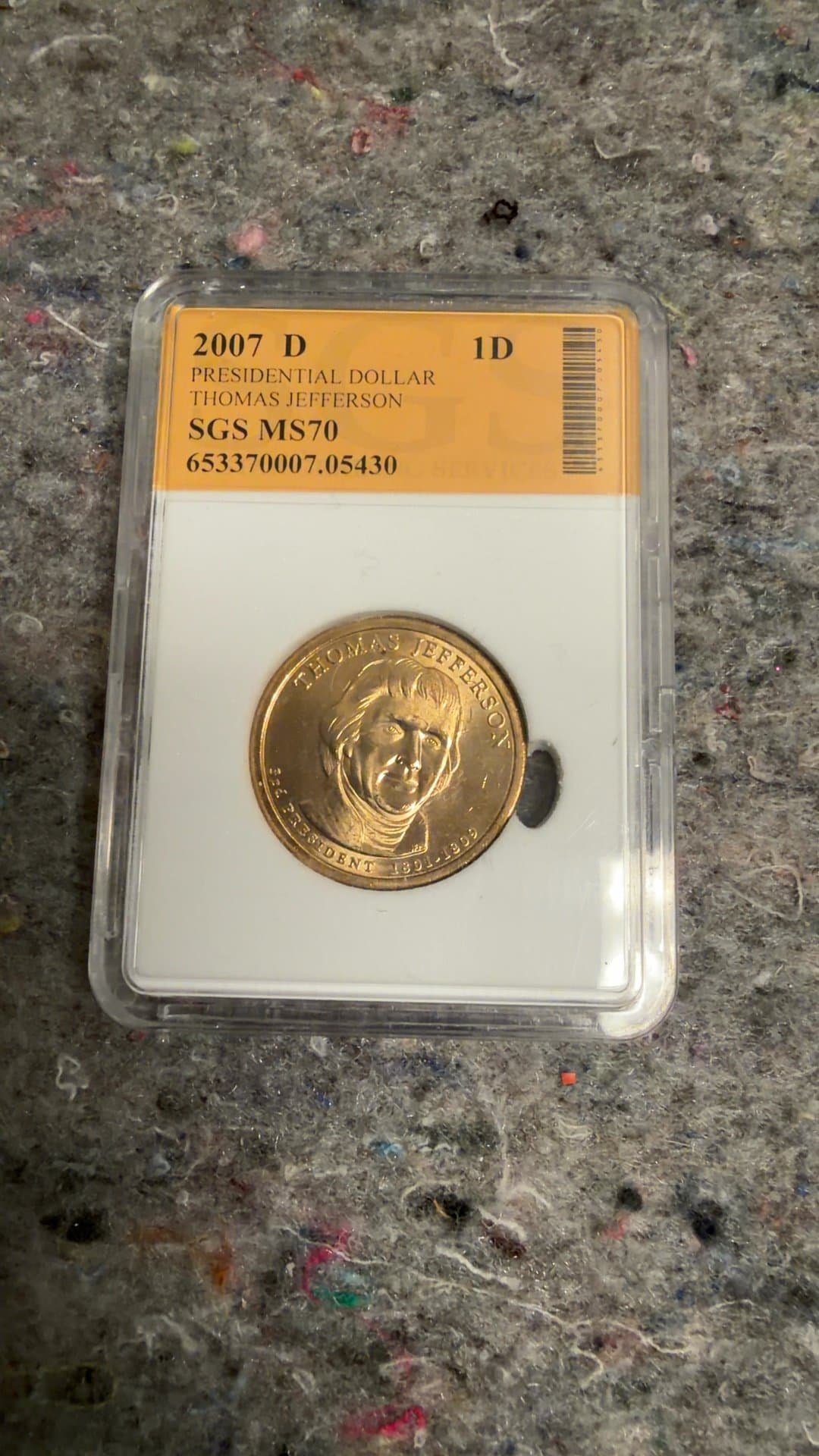 2007 D Thomas Jefferson Presidential Dollar Coin - Image 1