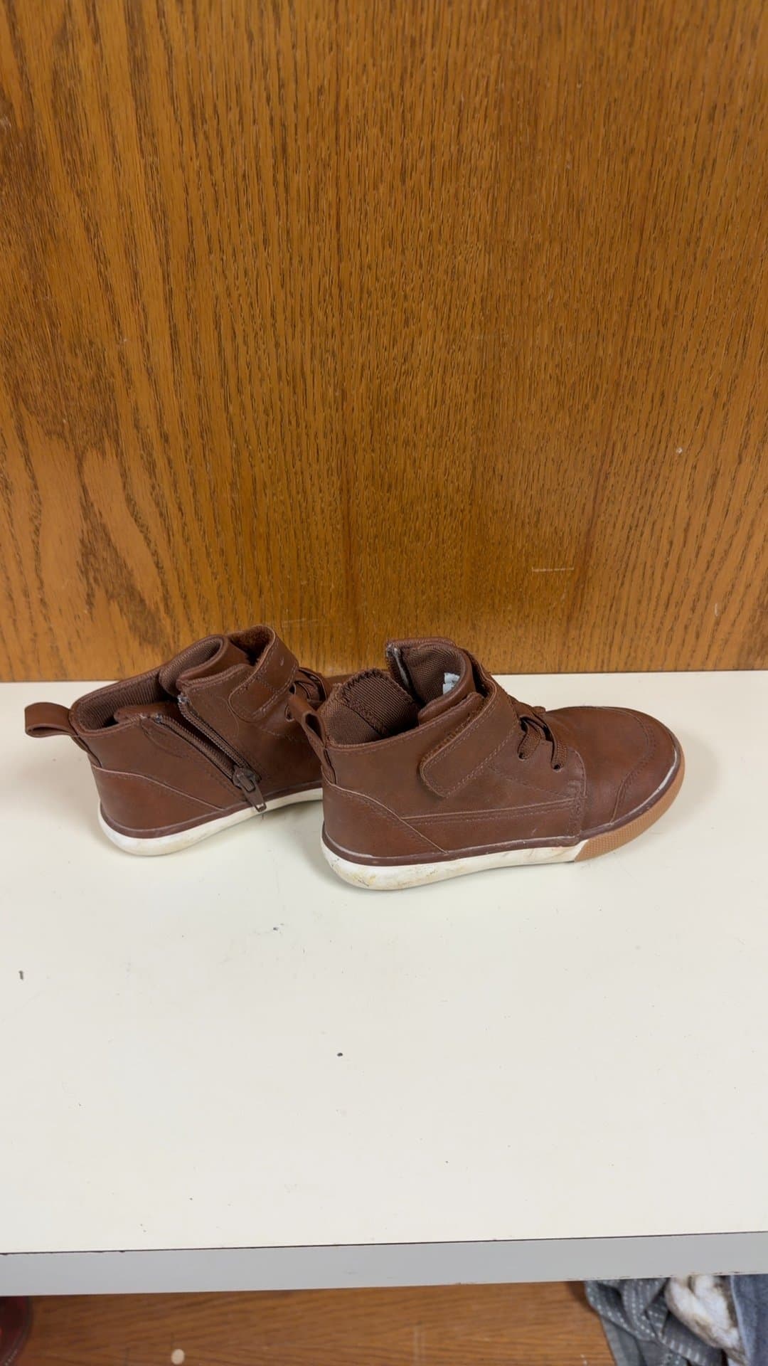 Toddler Brown High-Top Sneakers Size 10 - Image 1