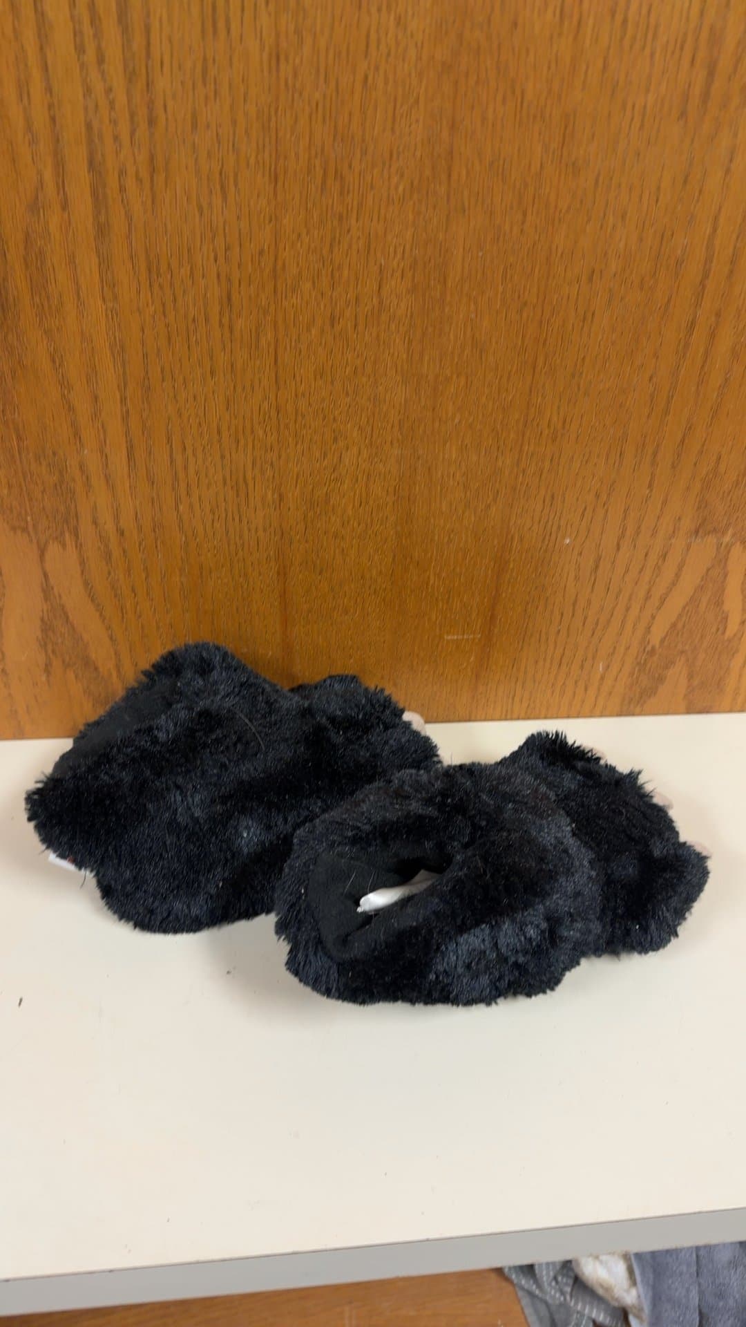 LazyOne Black Bear Paw Slippers Kid's XS - Image 1