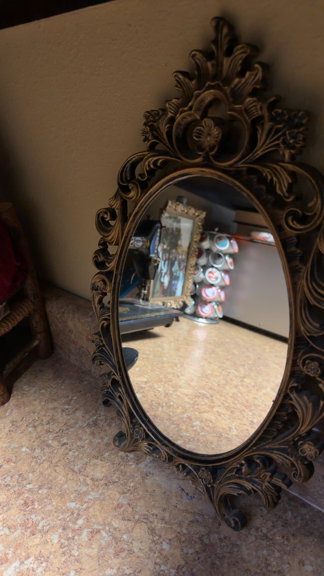 Ornate Oval Decorative Mirror - Image 1