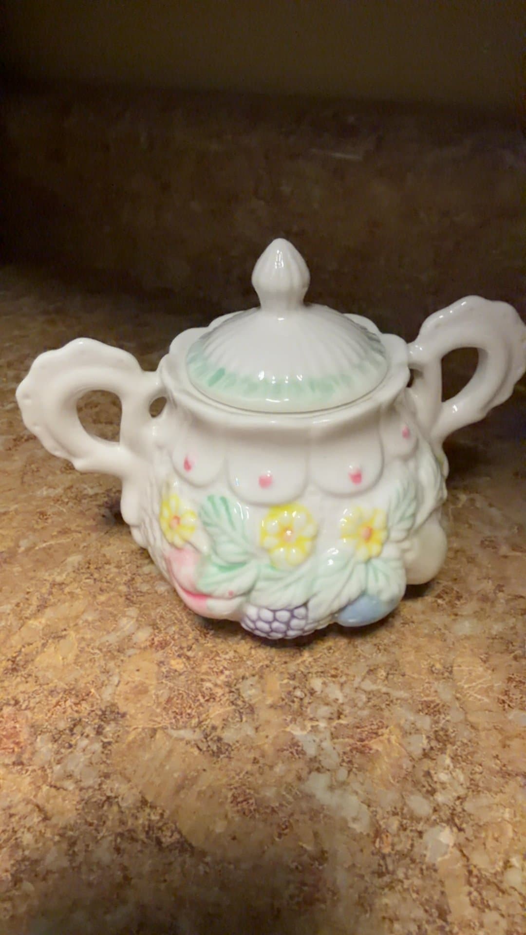 Vintage Floral Porcelain Teapot - Image 1