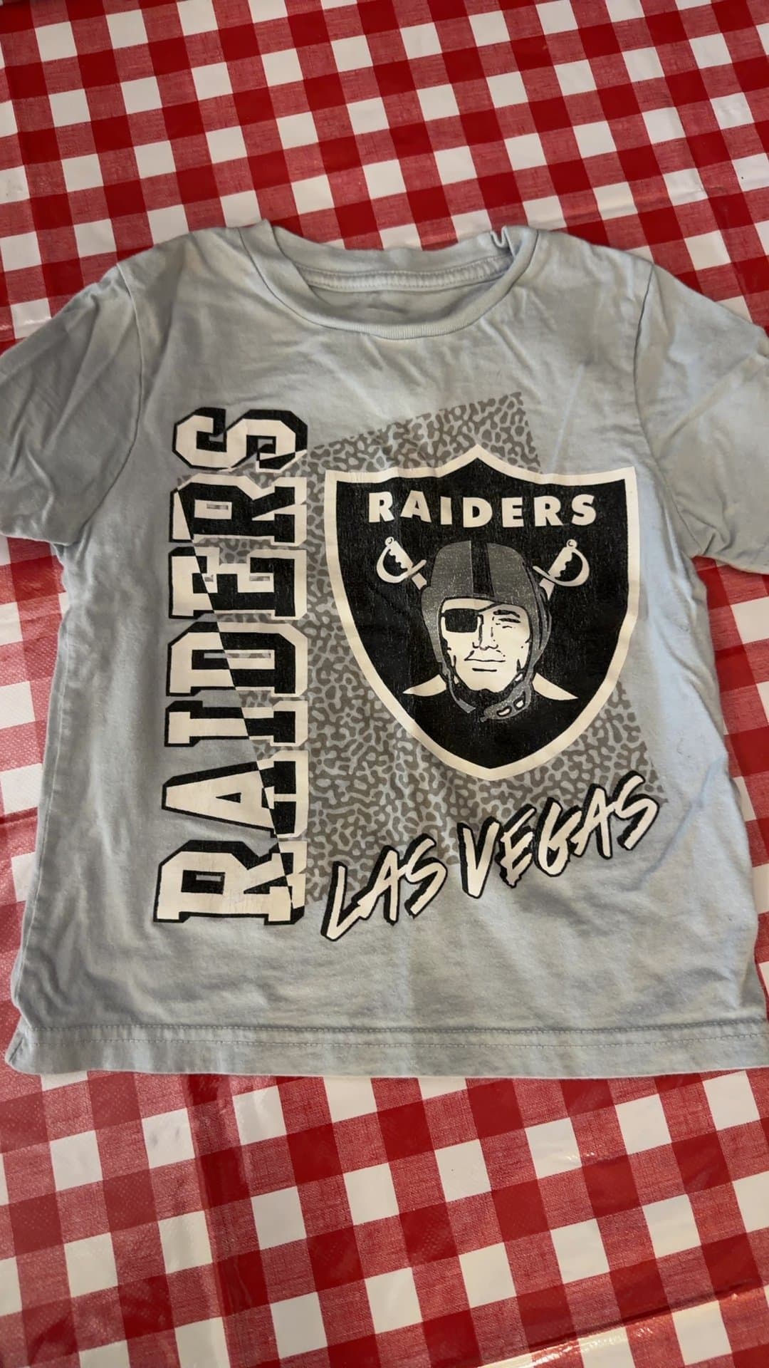 NFL Las Vegas Raiders Kids Light Blue Graphic T-Shirt Size 4 - Image 1