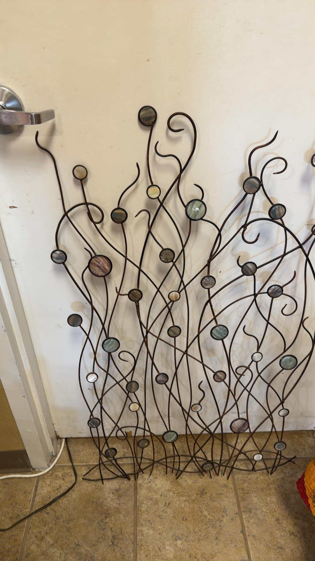 Metal and Mother of Pearl Shell Wall Art Sculpture - Image 1