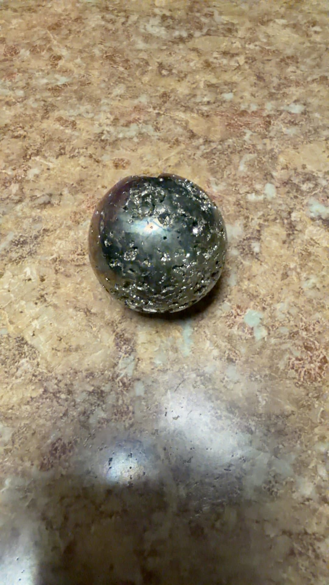 Vintage Metal Sphere - Image 1