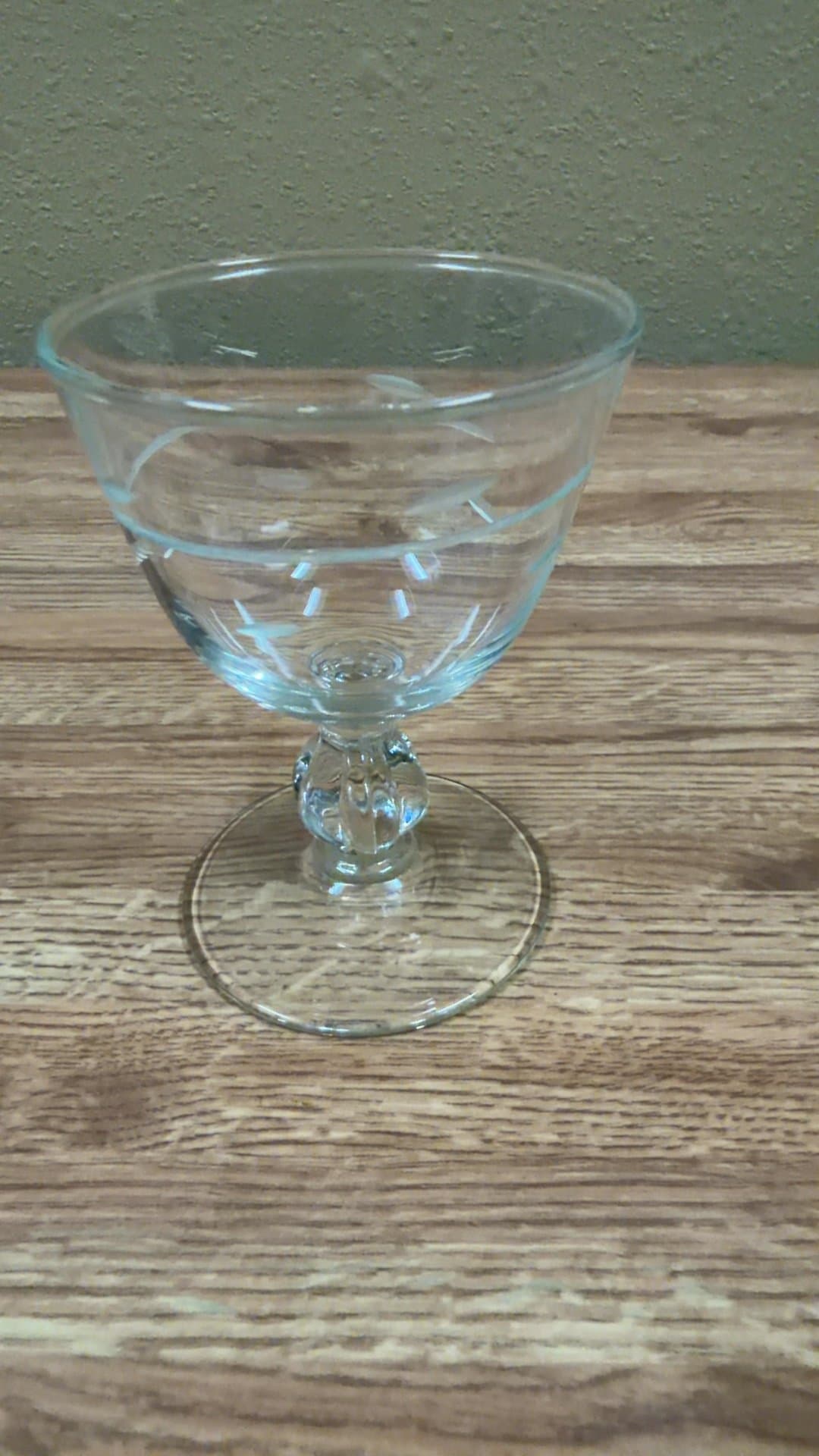 Vintage Clear Glass Wine Goblet - Image 1