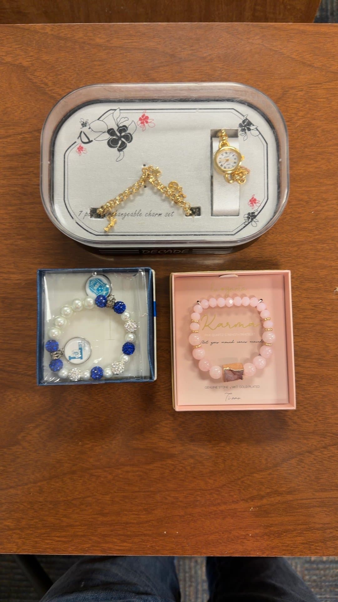 Assorted Jewelry Set with Bracelets and Watch - Image 1