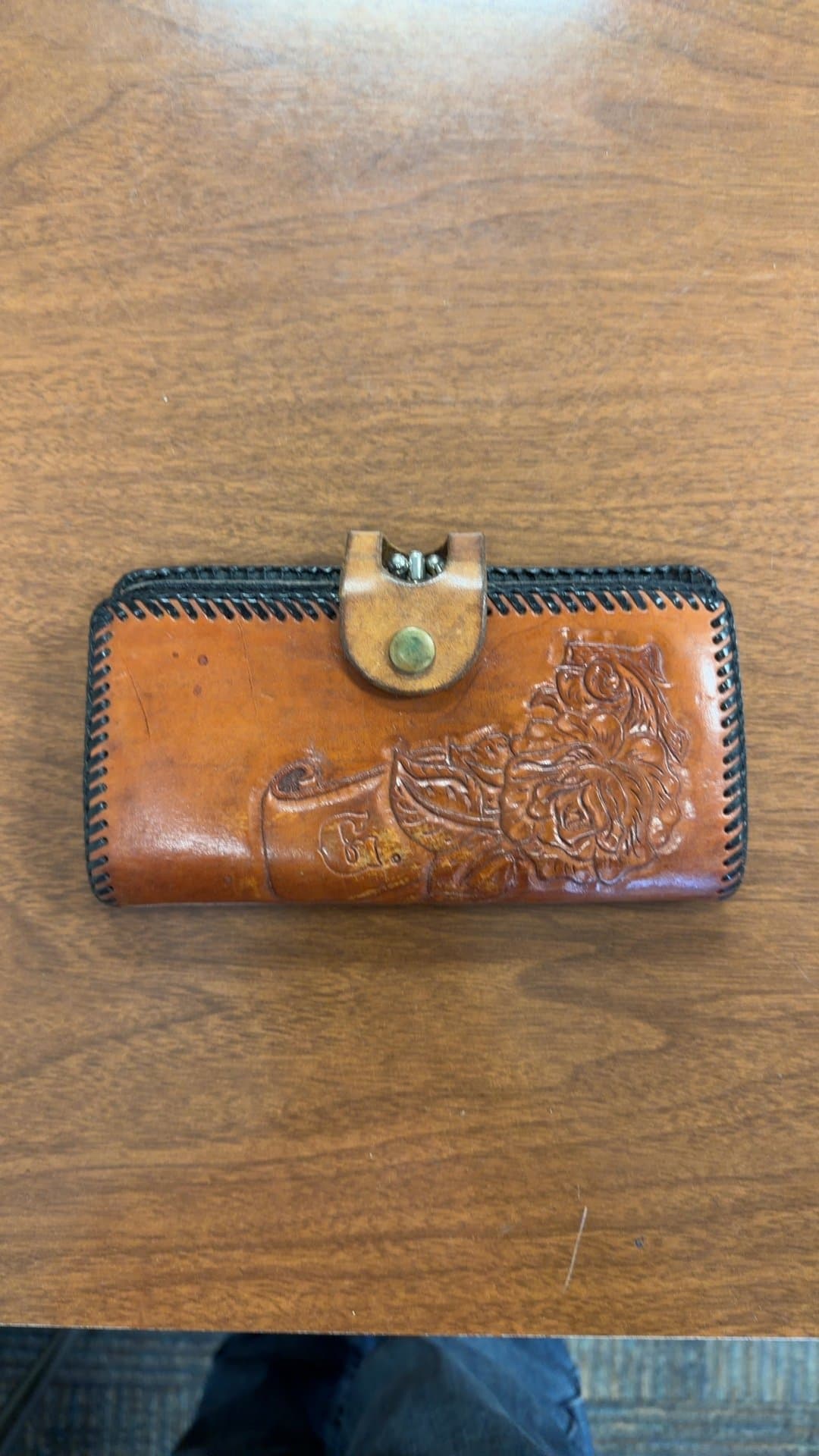Vintage Leather Coin Purse Wallet - Image 1