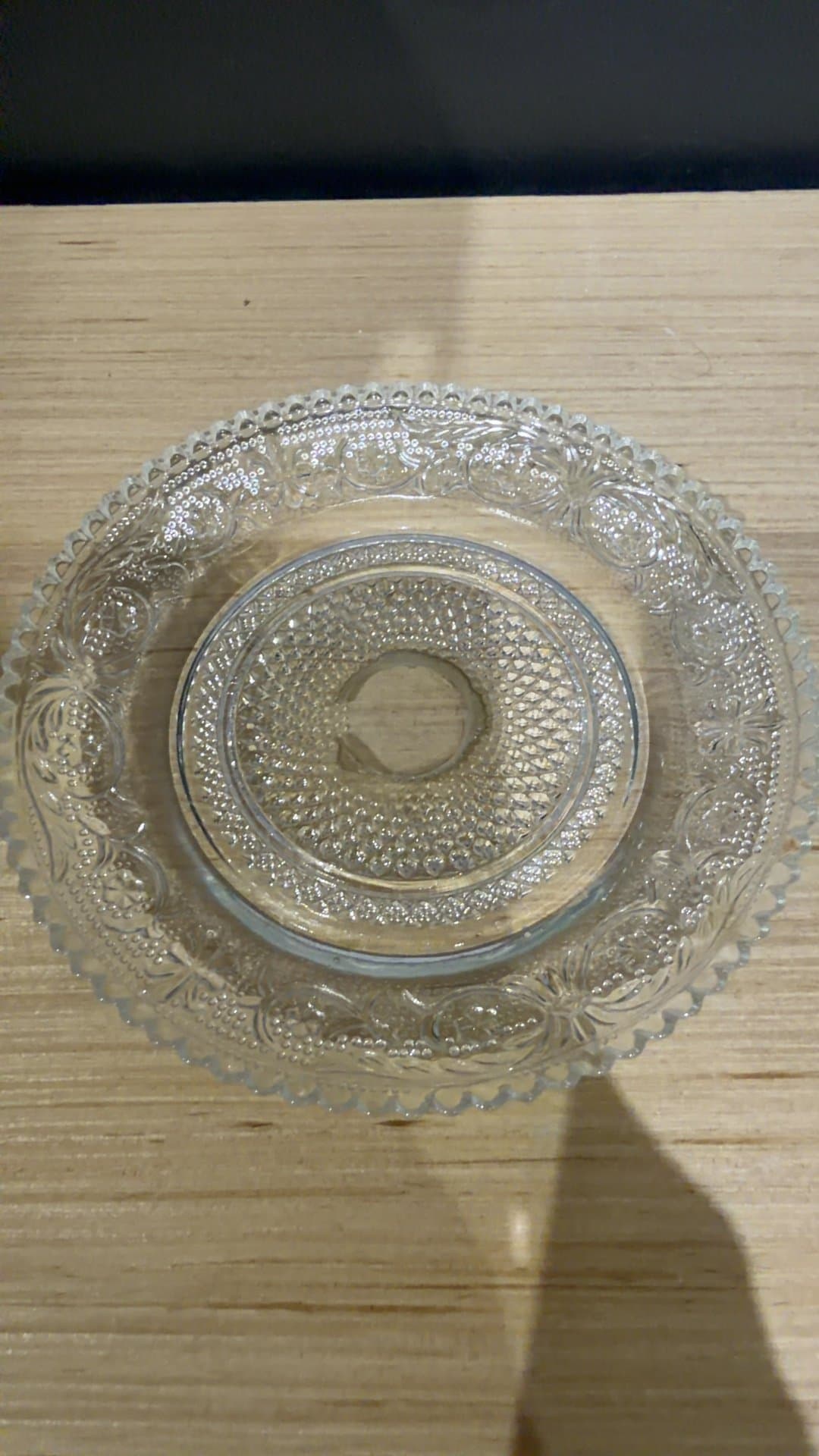 Vintage Clear Pressed Glass Plate - Image 1