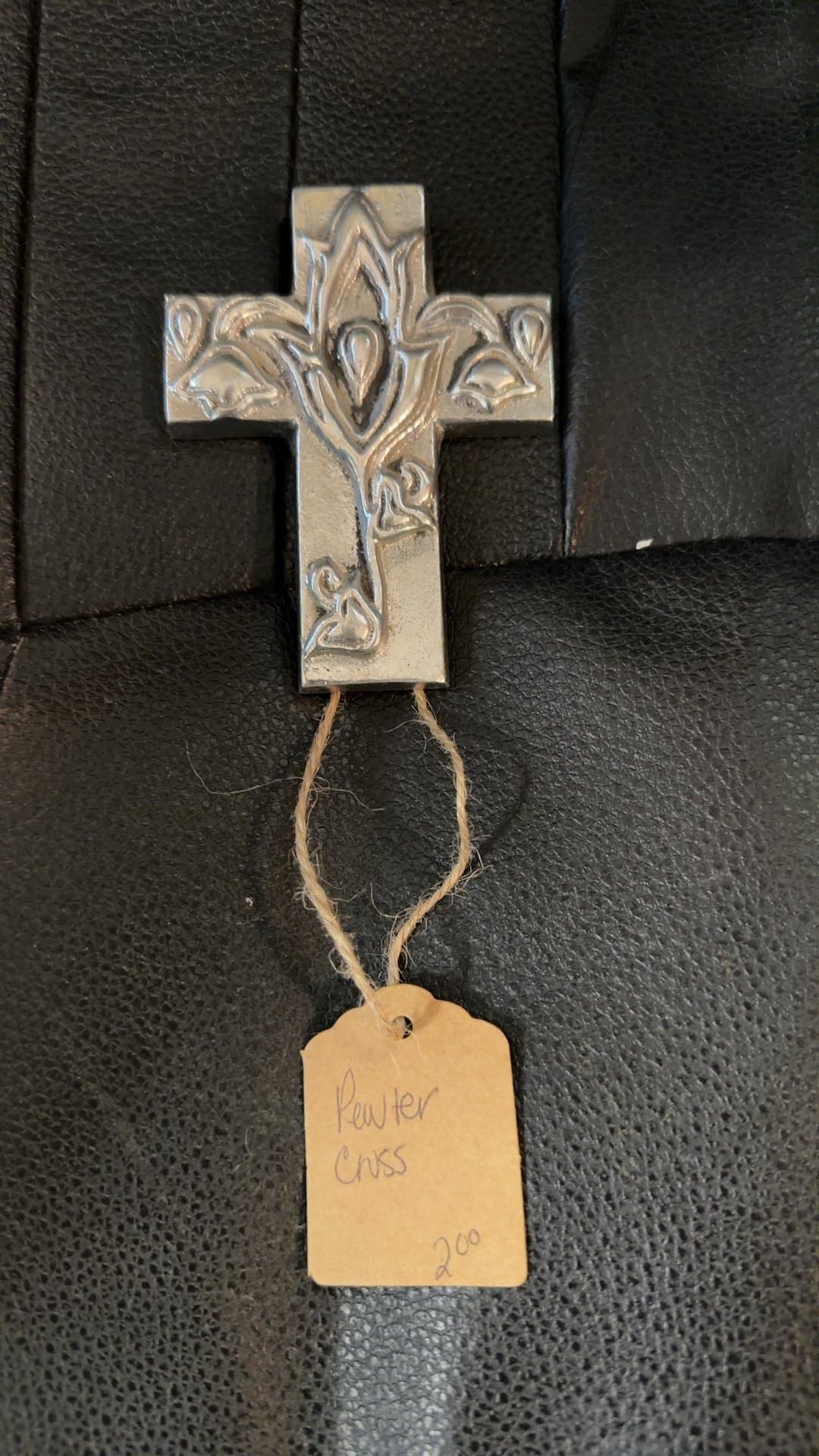 Decorative Pewter Cross - Image 1