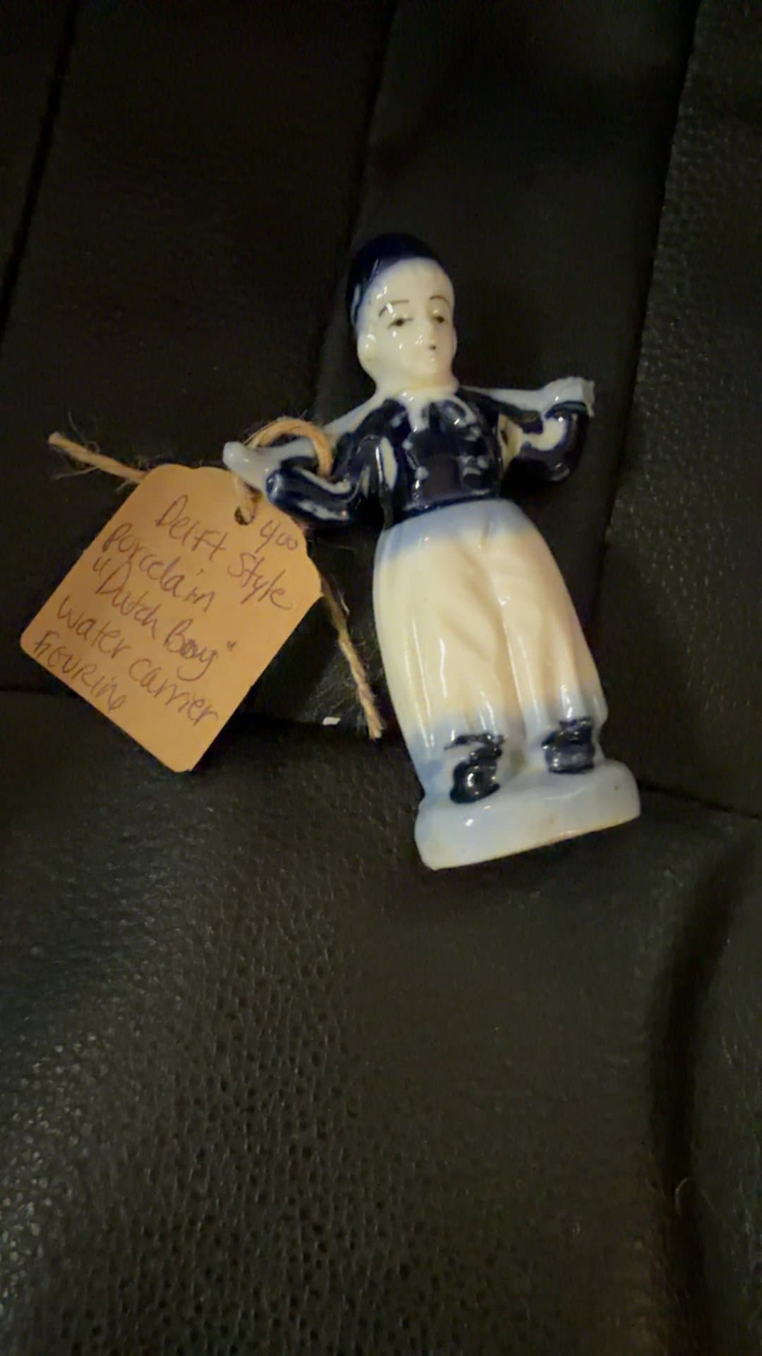 Delft Style Porcelain Dutch Boy Water Carrier Figurine - Image 1