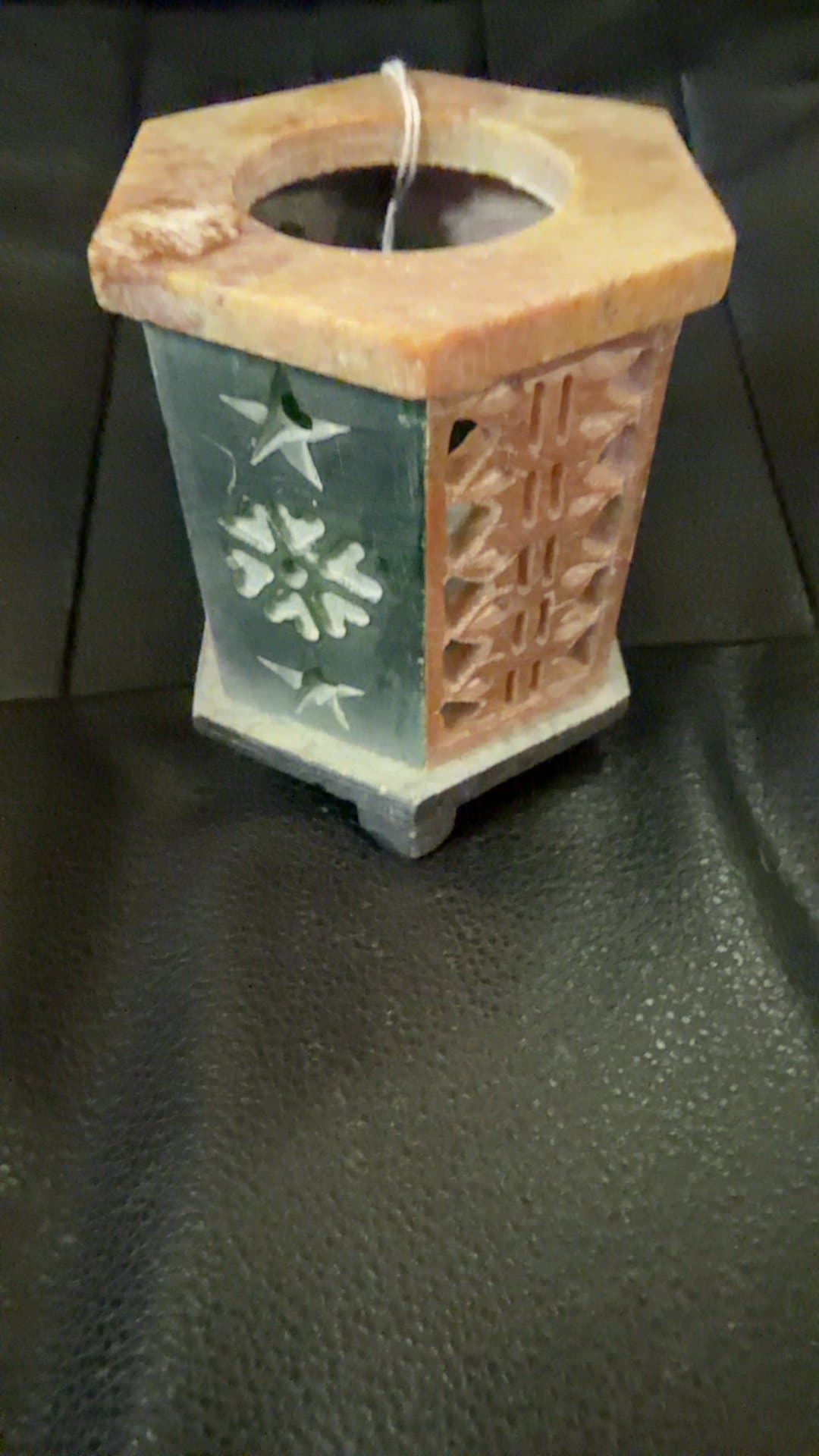 Handcarved Soapstone Candle Holder - Image 1