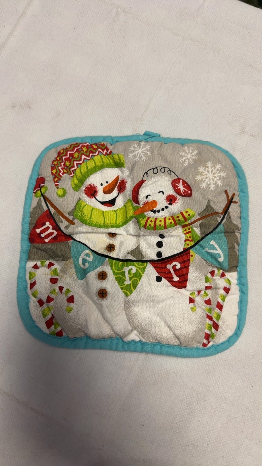 Holiday Snowman Pocket Potholder - Image 1