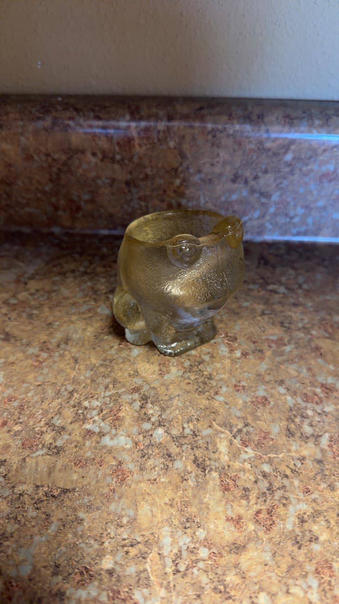 Vintage Glass Frog Figurine candle holder - Image 1