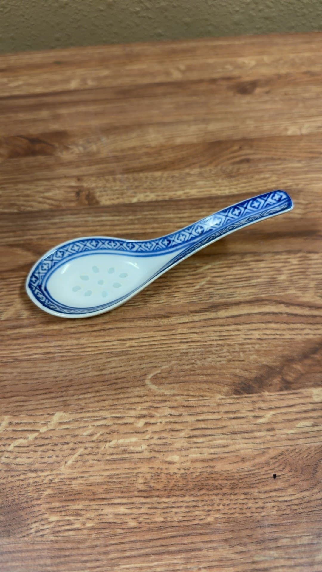 Blue and White Ceramic Soup Spoon - Image 1