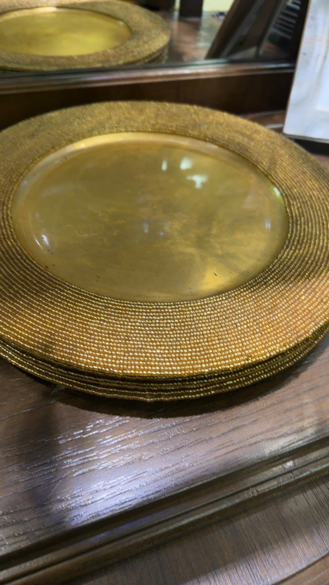 Gold Color Decorative Charger Plates-4 - Image 1