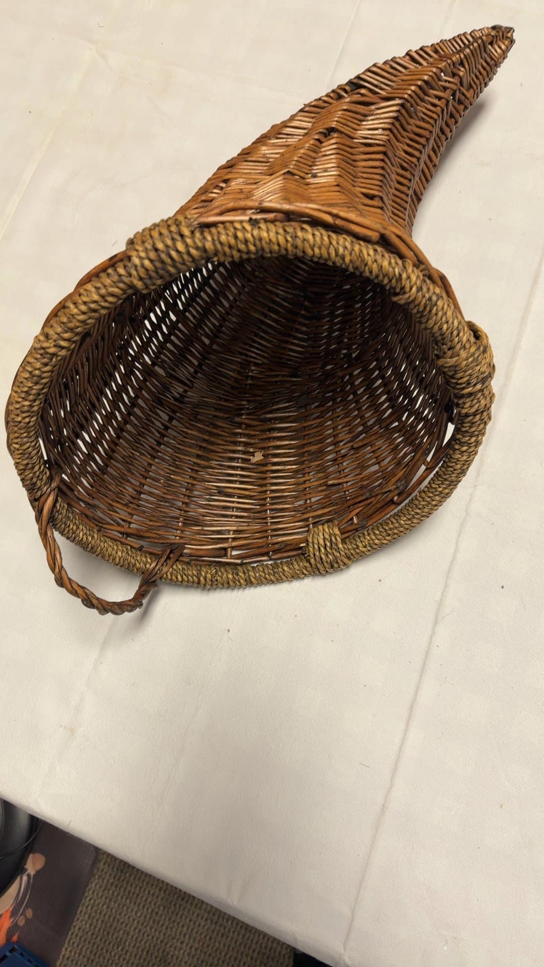 Wicker Cornucopia Basket - Image 1