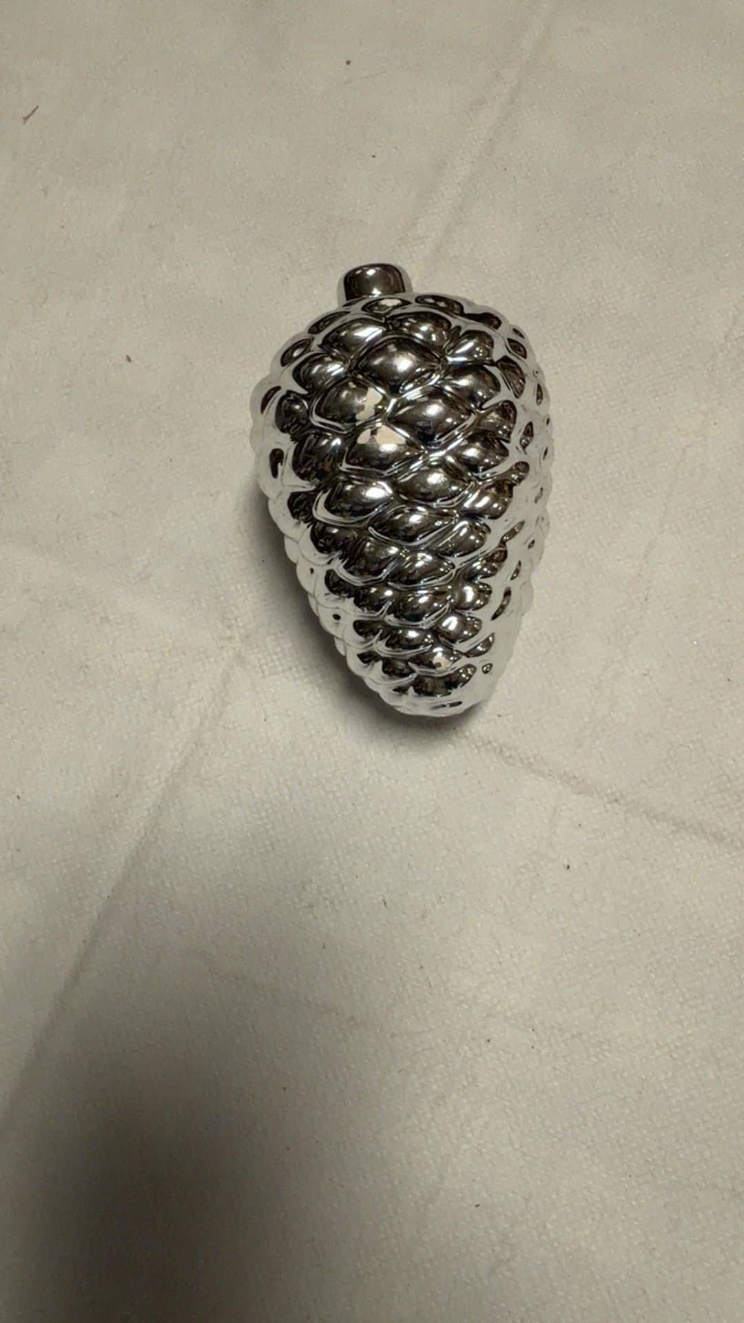 Silver Ceramic Pinecone Decor - Image 1