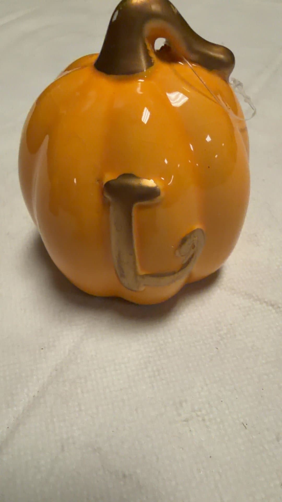 Ceramic Pumpkin Decoration Letter L - Image 1