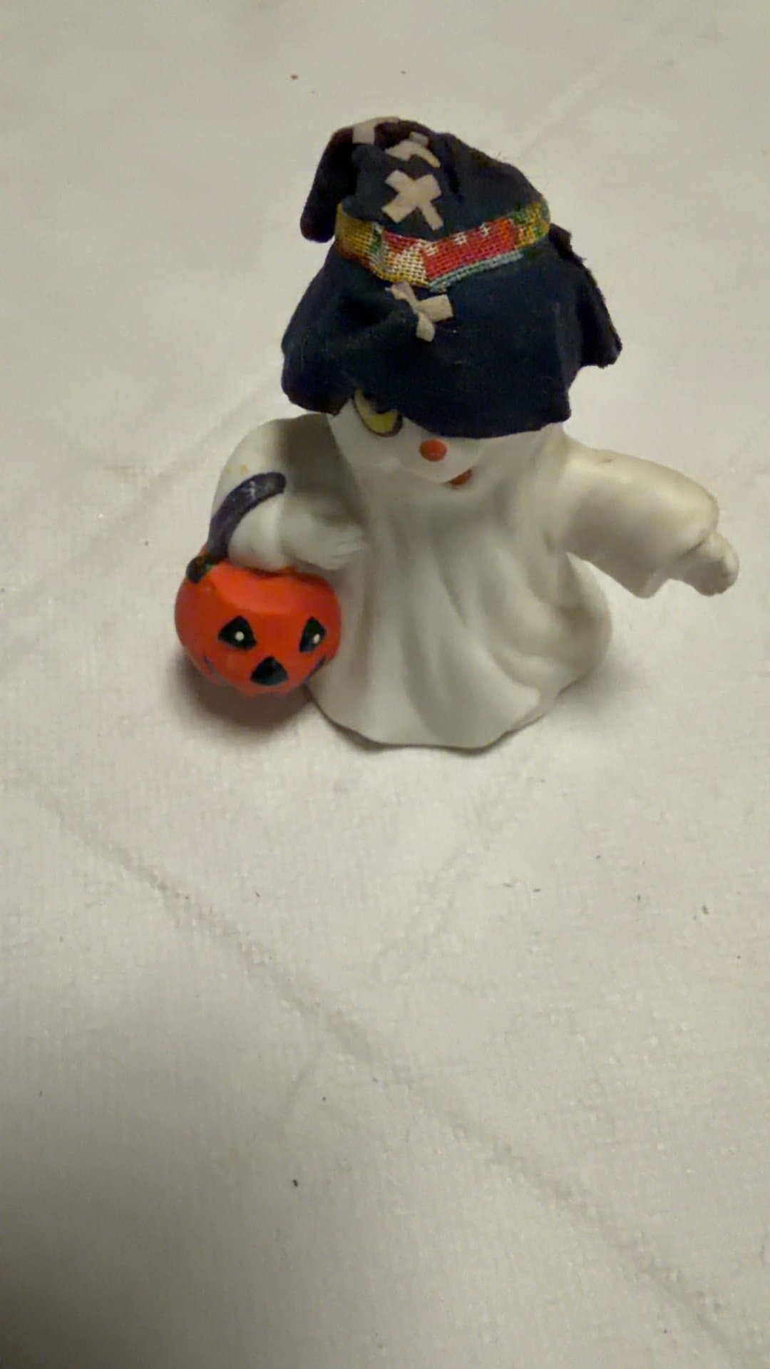 Halloween Ghost Figurine with Pumpkin - Image 1
