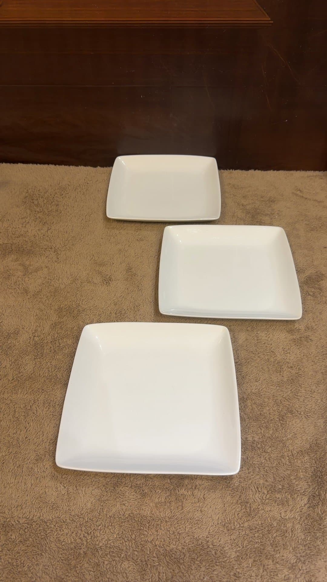Better Homes & Gardens White Square Porcelain Plates Set of 3 - Image 1