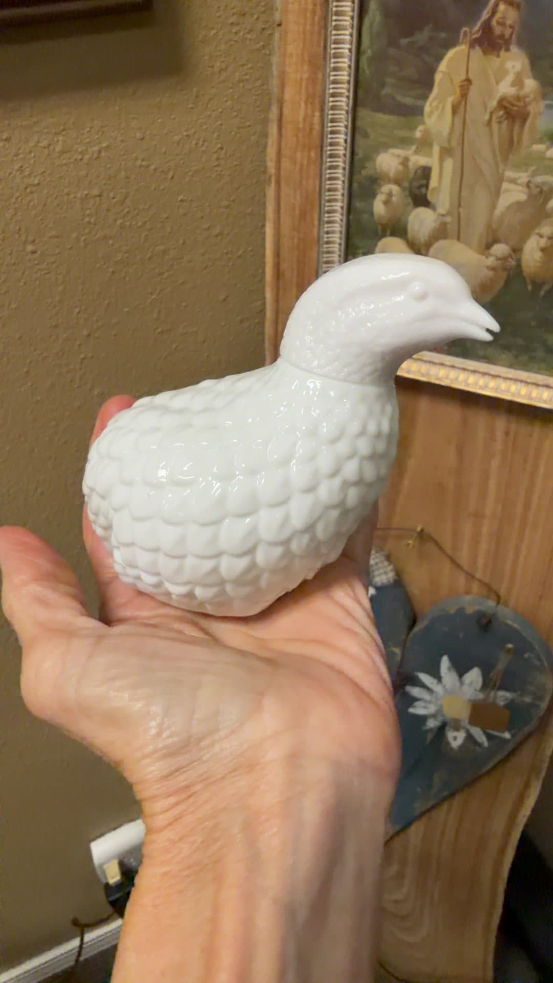 Avon White Milk Glass Bird Cologne Bottle - Image 1