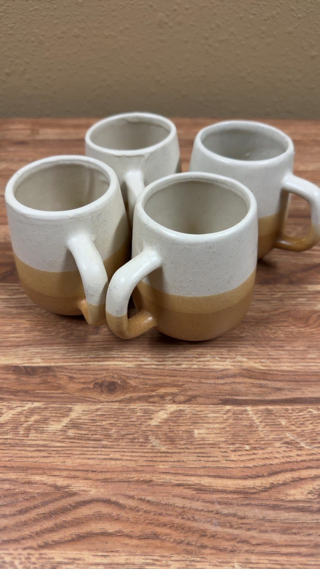 Set of Four Ceramic Two-Tone Mugs - Image 1
