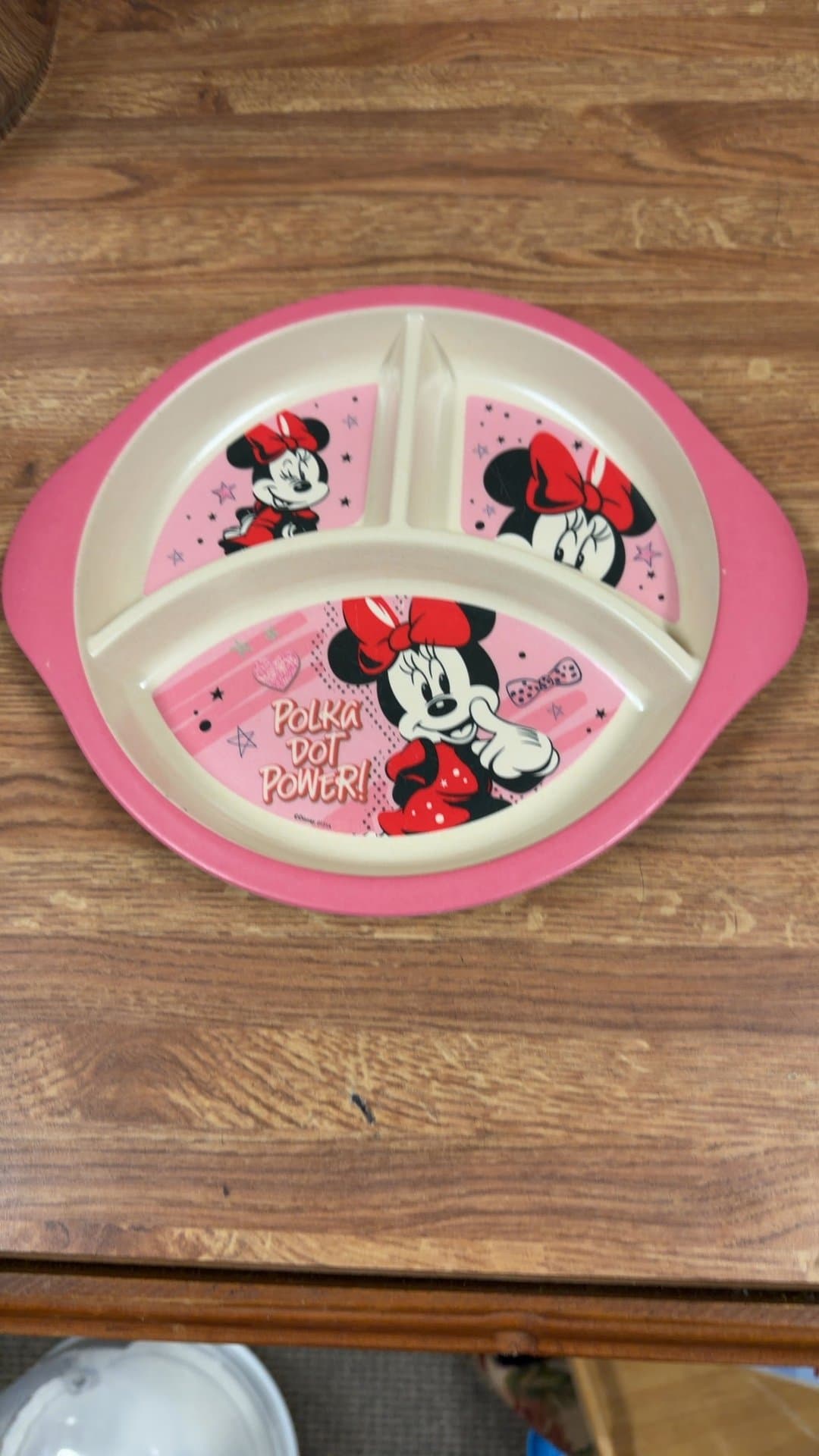 Minnie Mouse Polka Dot Power Divided Plate - Image 1