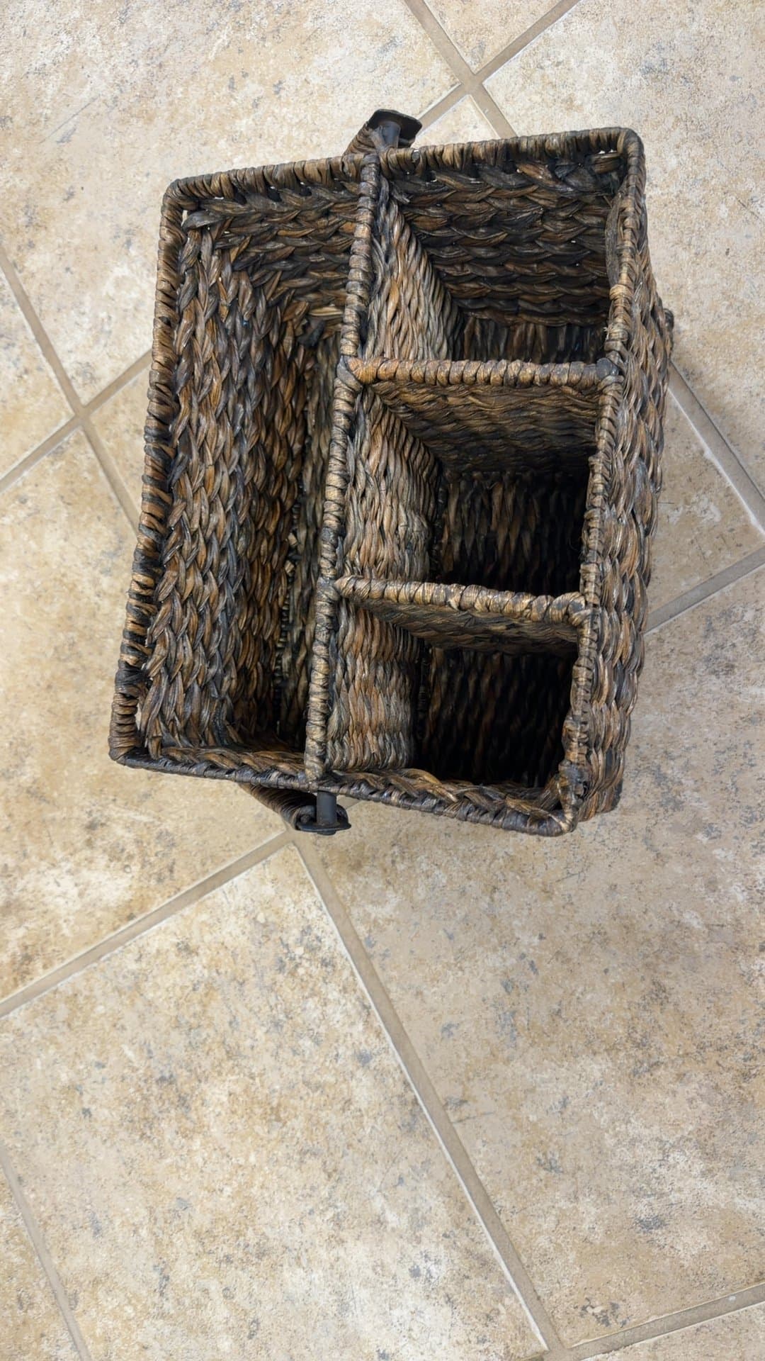 Woven Storage Basket with Compartments - Image 1