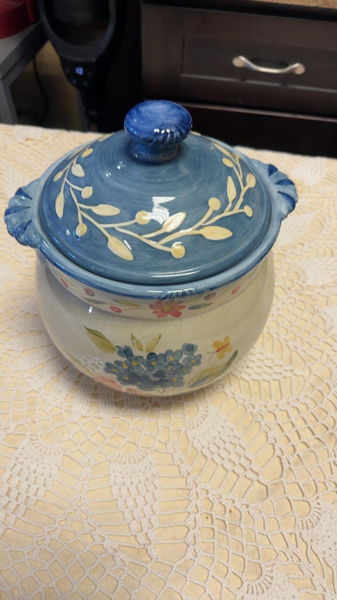 Certified International Flora Ceramic Lidded Jar - Image 1