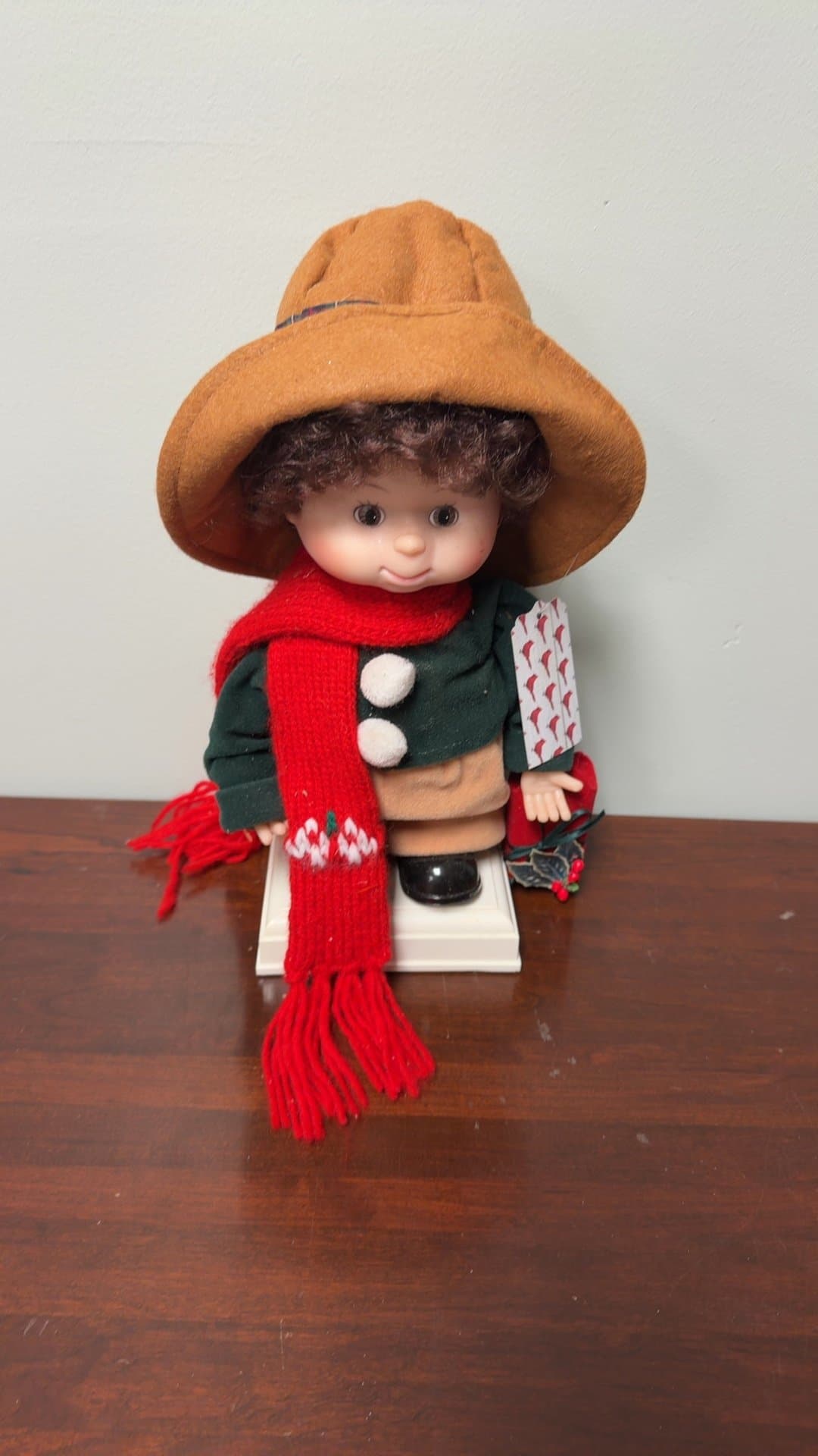 Vintage Winter Figurine with Hat and Scarf - Image 1
