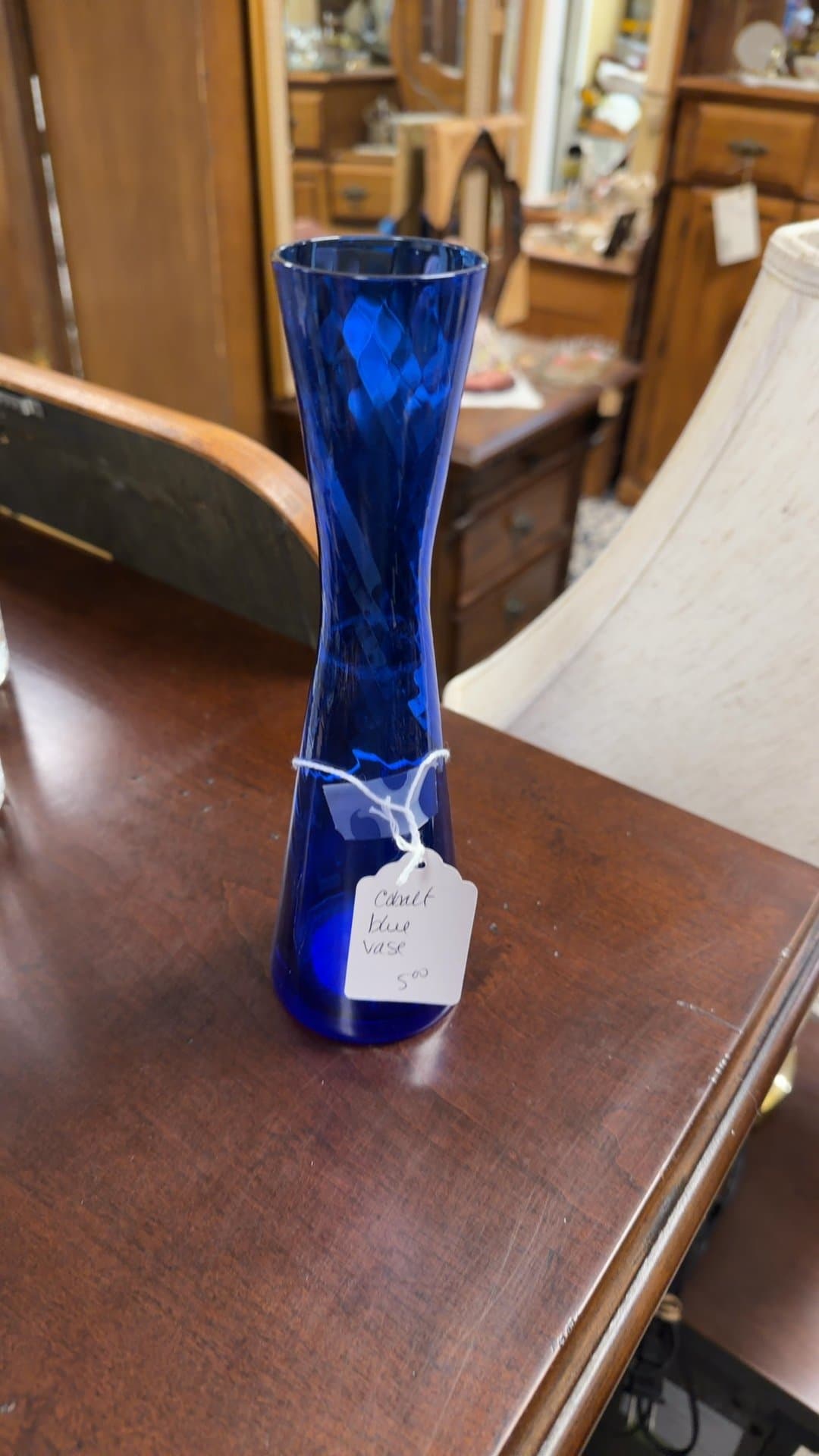 Cobalt Blue Glass Vase - Image 1