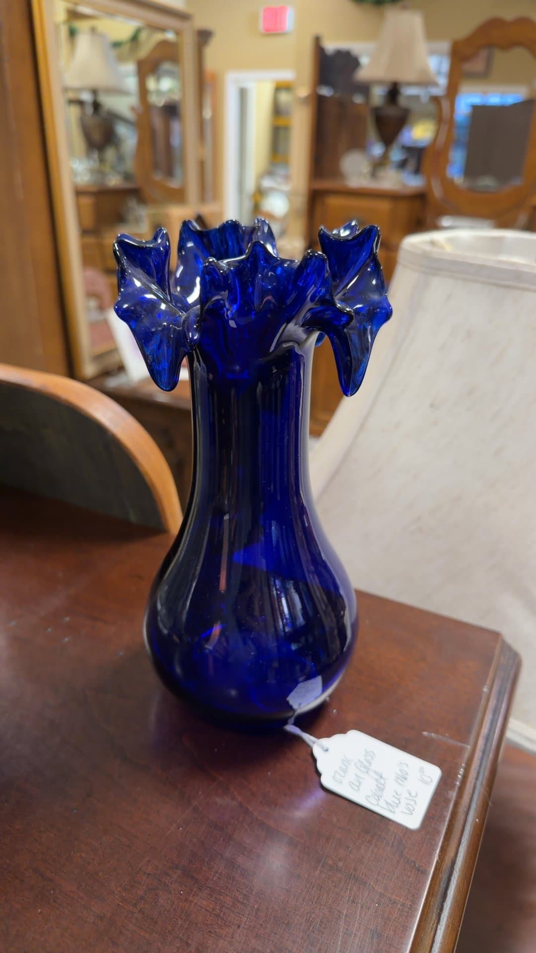 Ozark Art Glass Cobalt Blue Vase