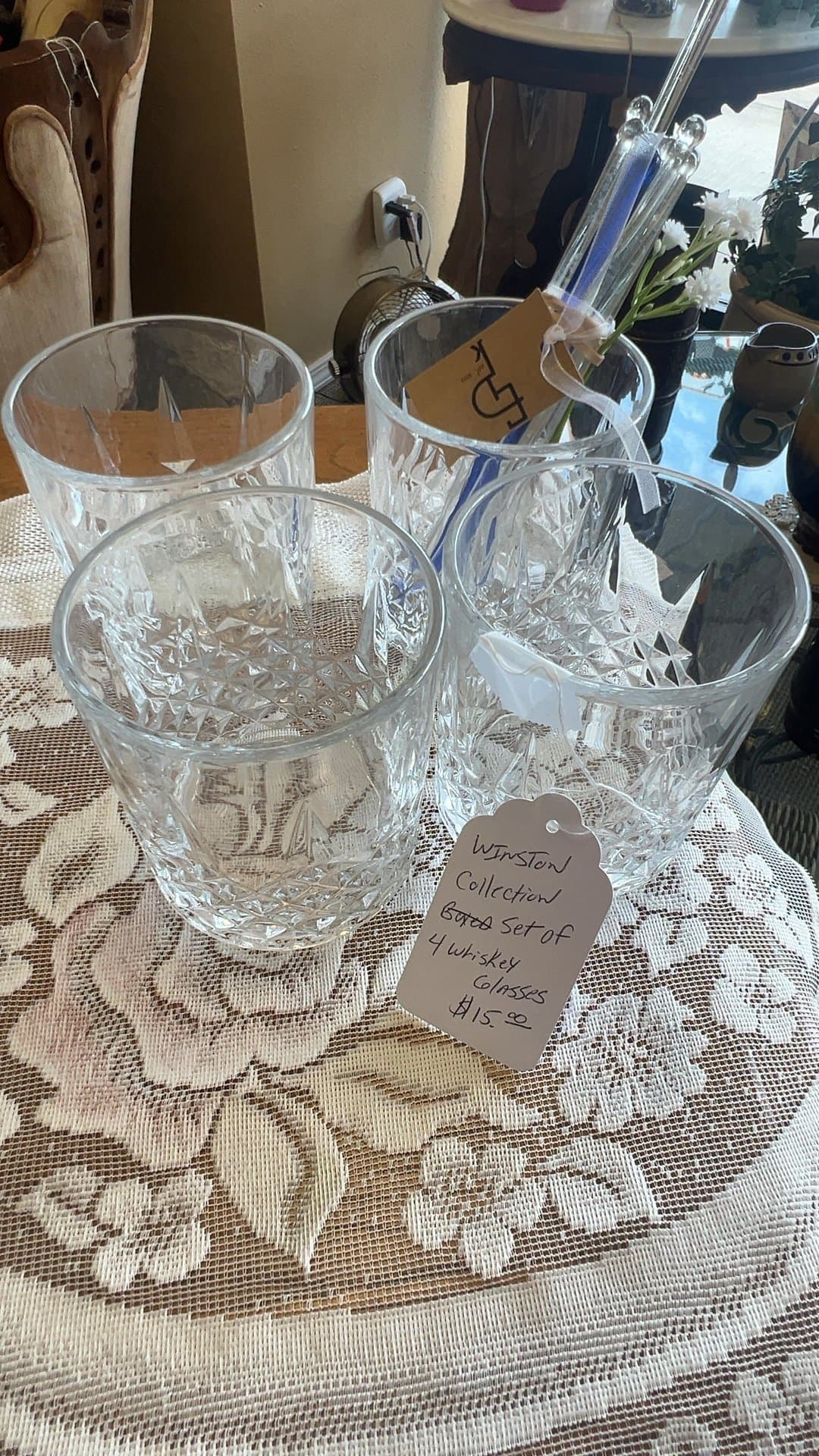 Winston Collection Crystal Whiskey Glass Set - Image 1