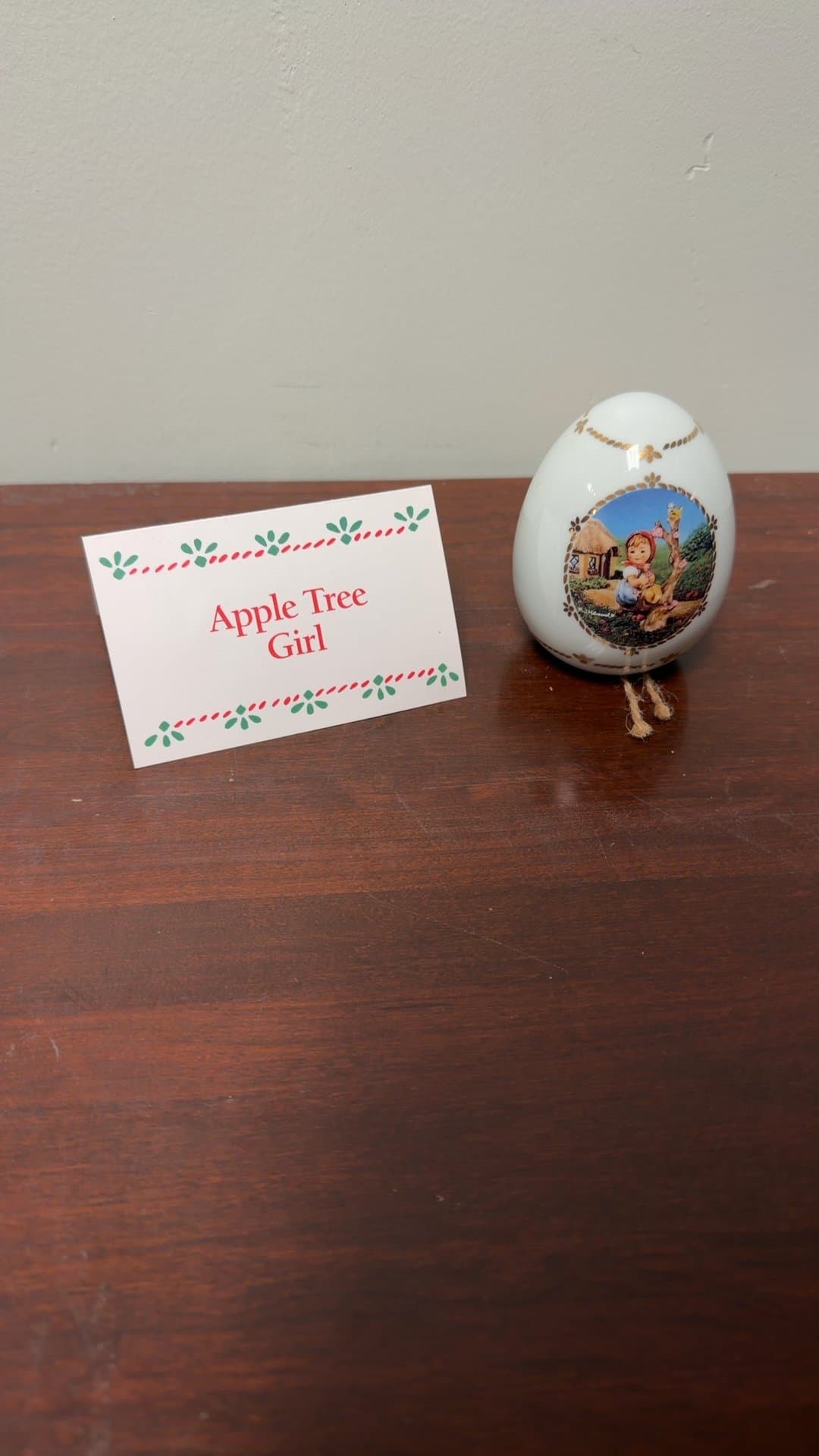 M.I. Hummel Porcelain Egg 'Apple Tree Girl' - Image 1
