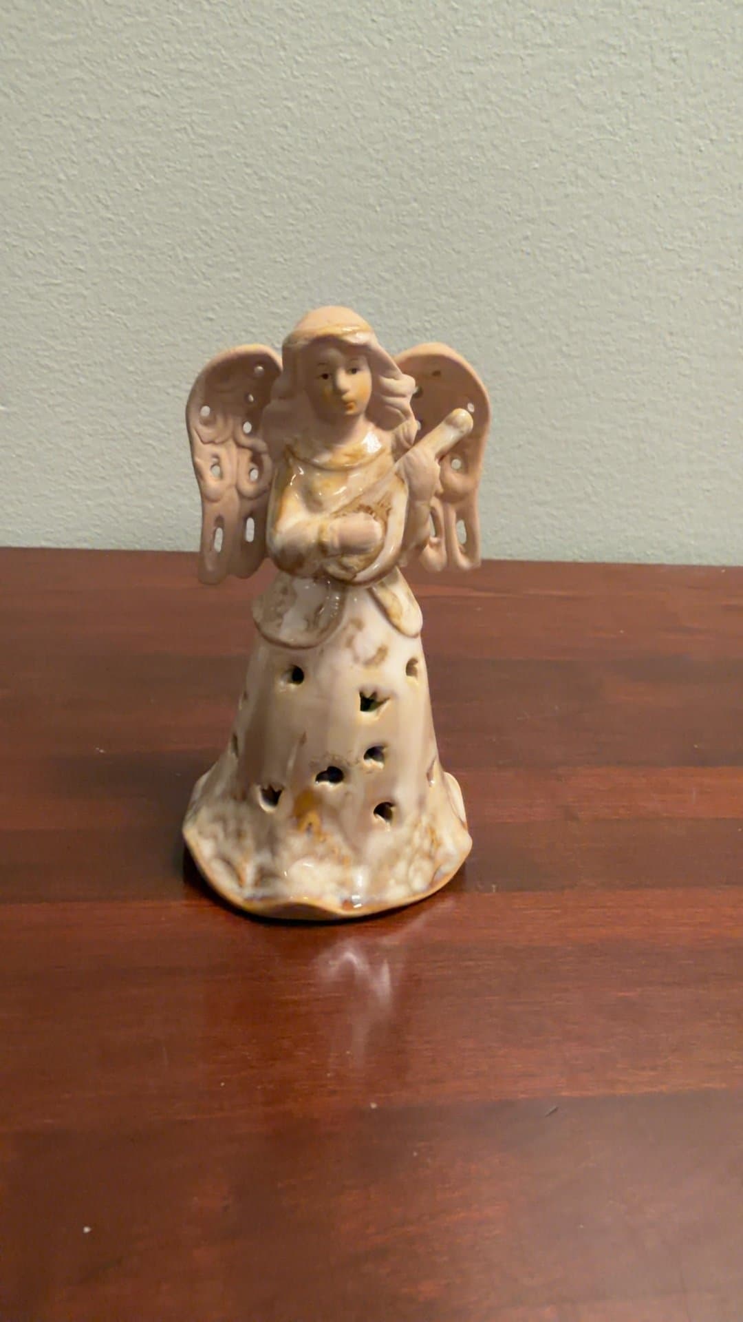 Ceramic Angel Figurine with Mandolin - Image 1